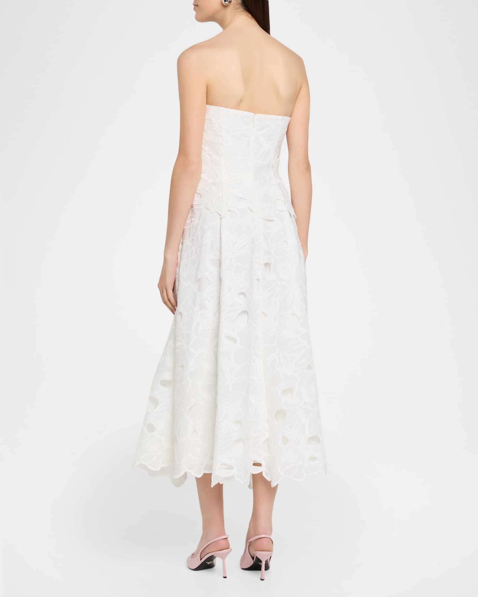 As It May Isla Cutout Floral-Embroidered Midi Dress | Neiman Marcus