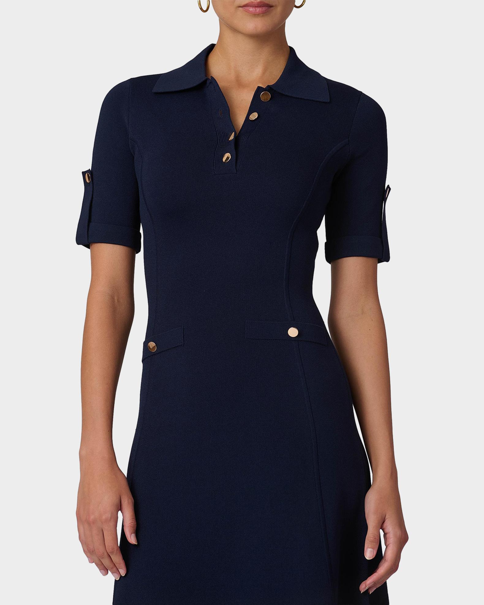 saylor knit dress Shoshanna Button-Embellished Midi Saylor nyc