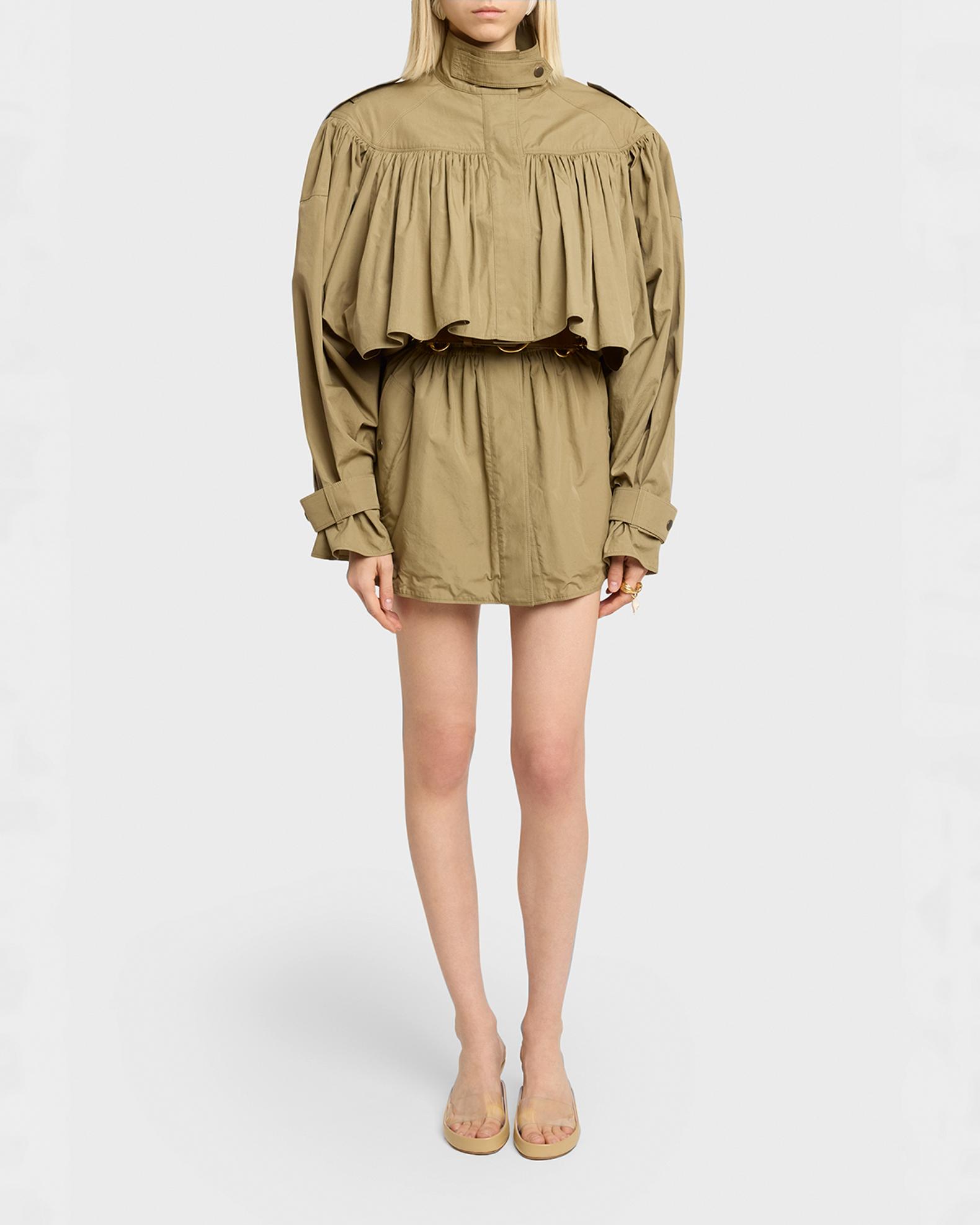 Chloe Gathered Ruffle Short Trench Coat | Neiman Marcus