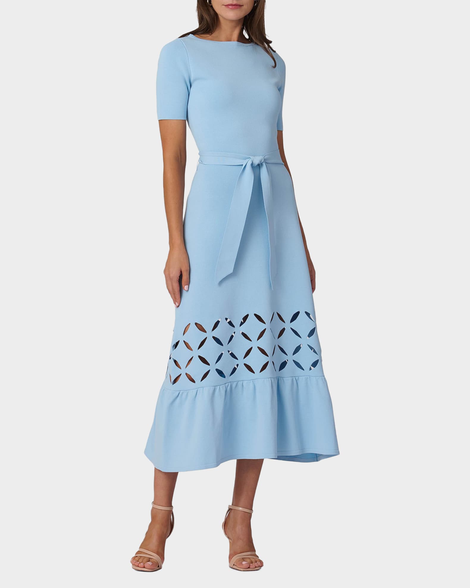 cutout knit midi dress One Mind Cut-Out Neckline Knit Midi Dress Black