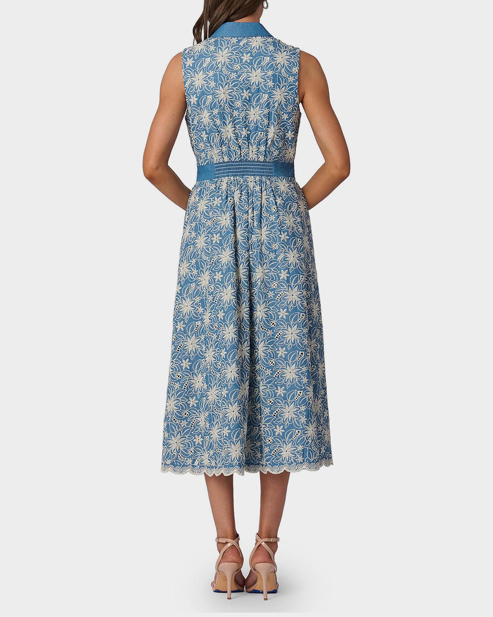 shoshanna embroidered dress Evora Midi Dress