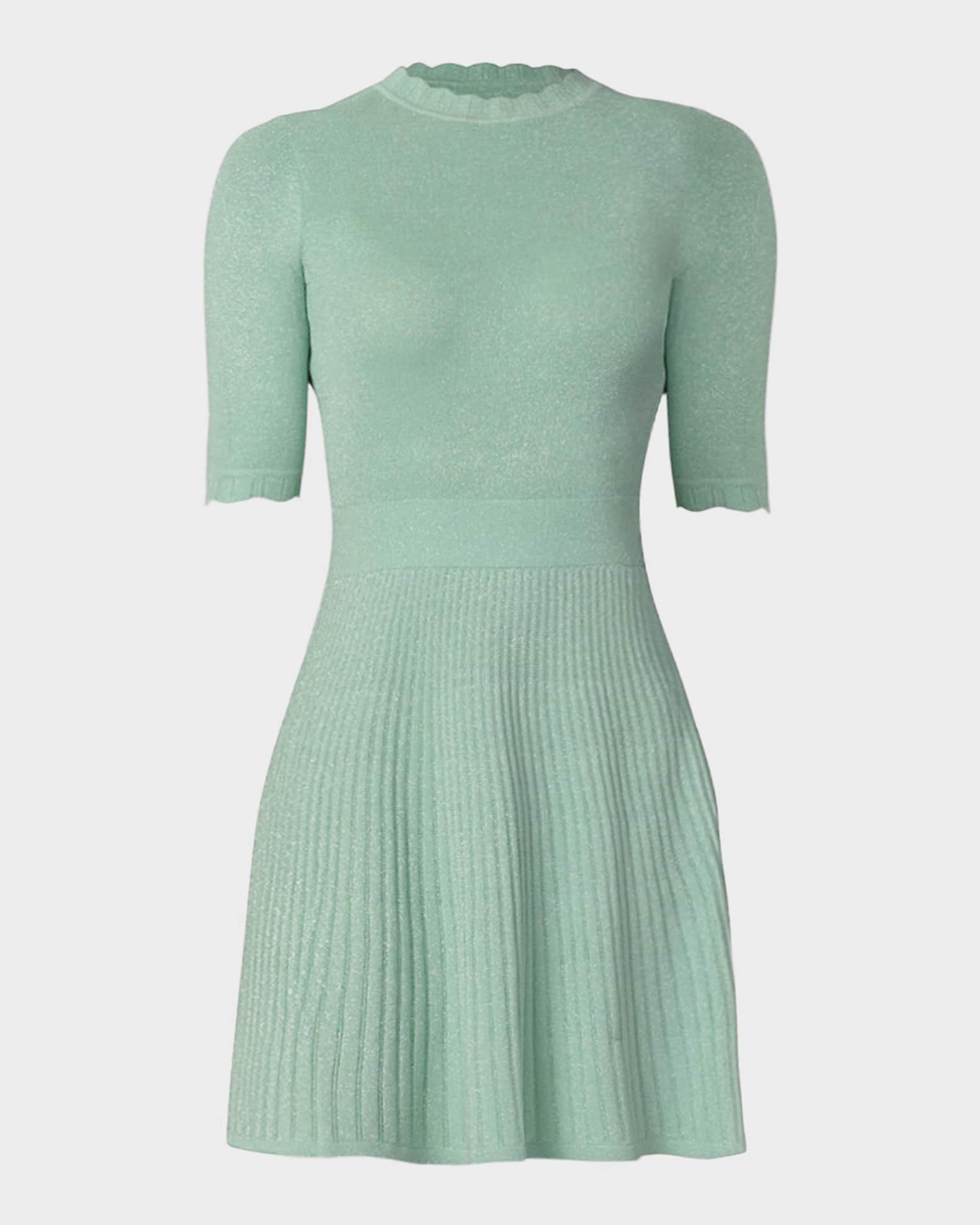 knee length dresses for ladies Long Sleeve Ribbed Knit Mini Dress High Neck Bodycon Sweater Dress main image 0