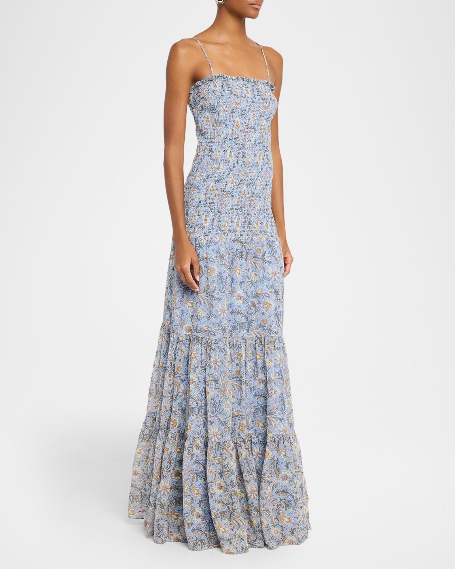 veronica beard flores bead trim maxi dress Clem Floral Cotton-Silk Chiffon Chiffon wedding dress Flowers Mini Dress - SIZE:Custom Measurements A chic choice for