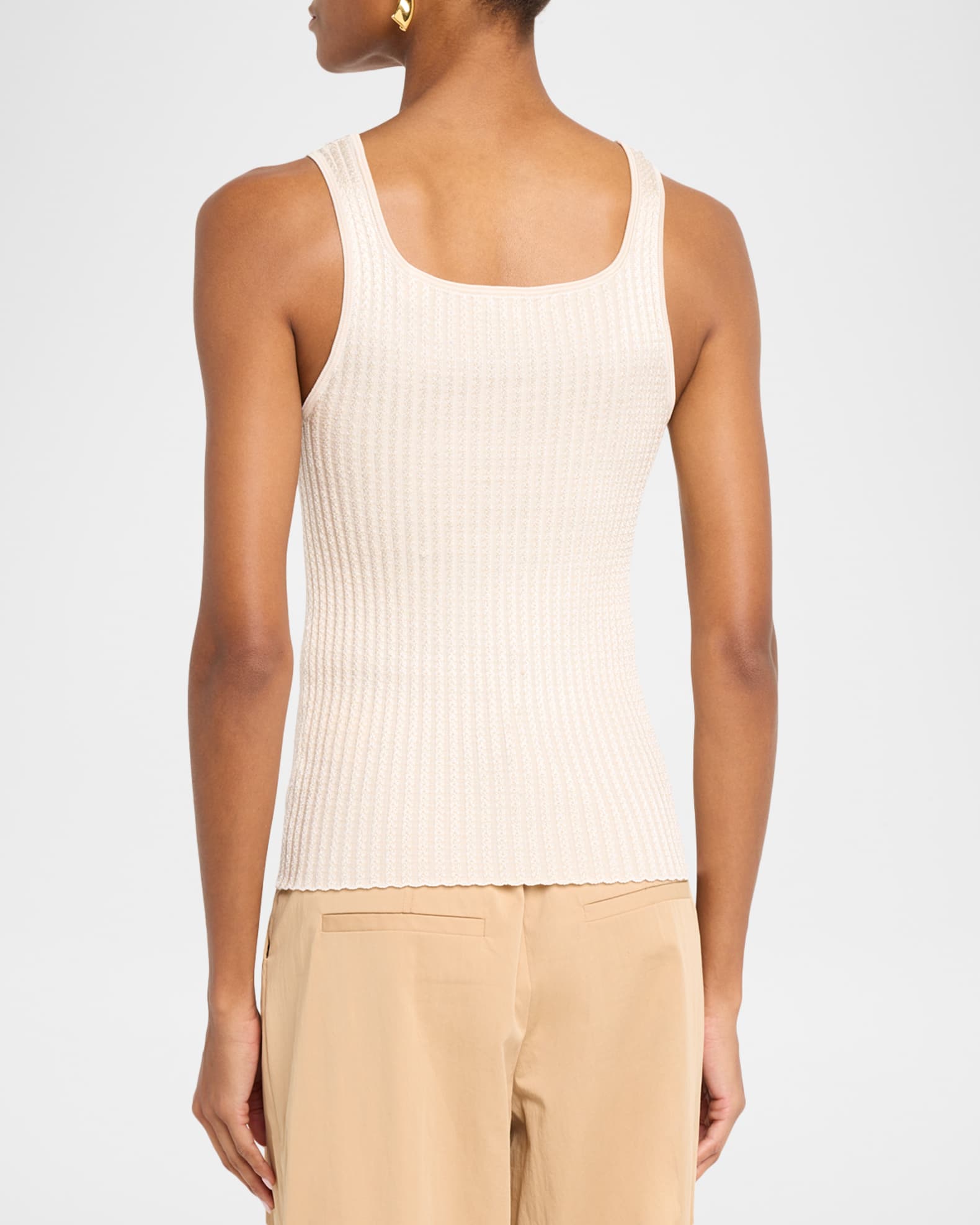 Veronica Beard Sandra Knit Square-Neck Tank Top | Neiman Marcus