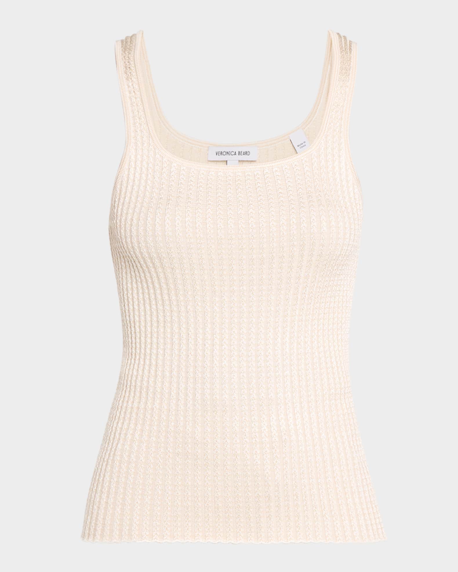 Veronica Beard Sandra Knit Square-Neck Tank Top | Neiman Marcus