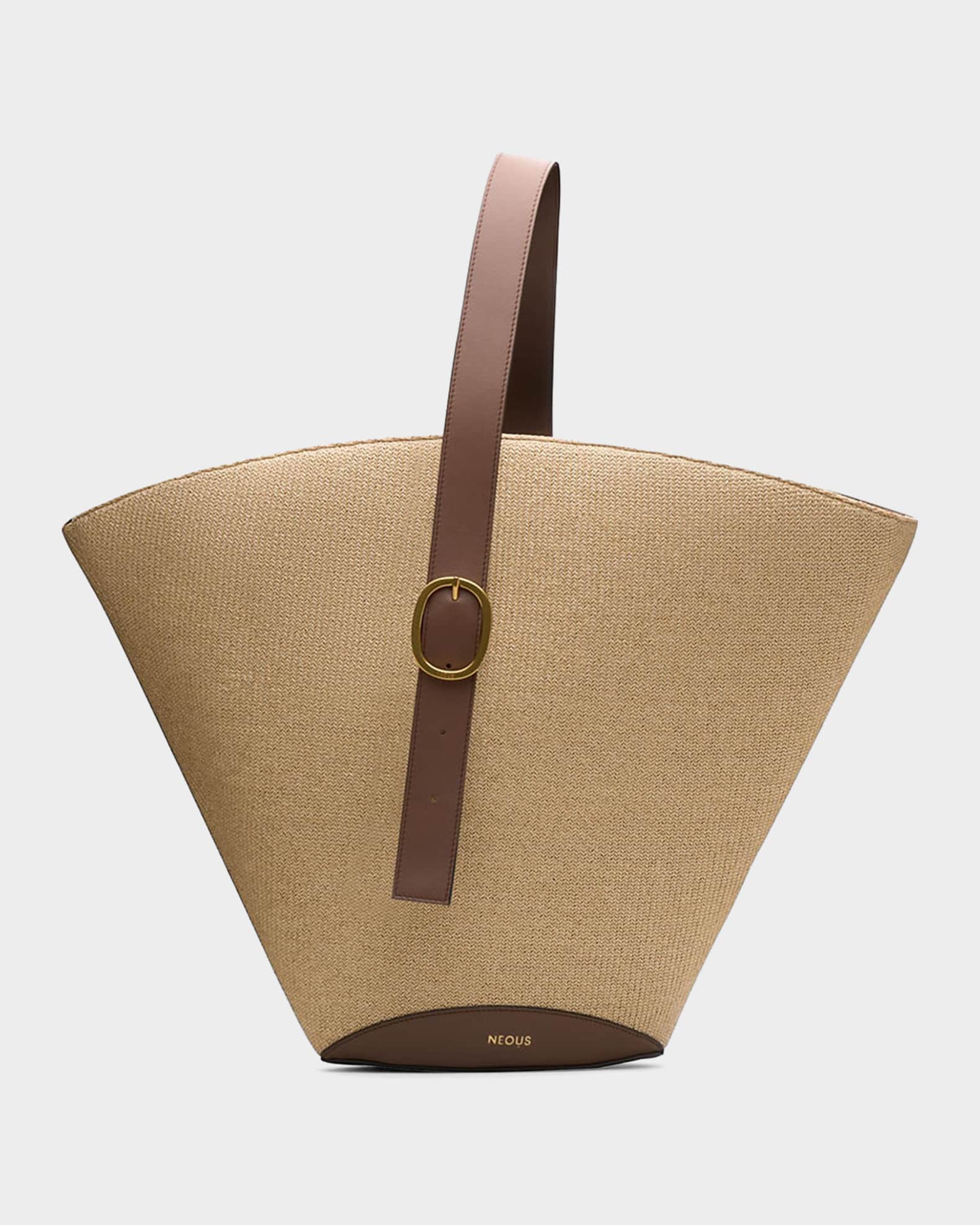 Neous Apehli Raffia-Leather Tote Bag | Neiman Marcus