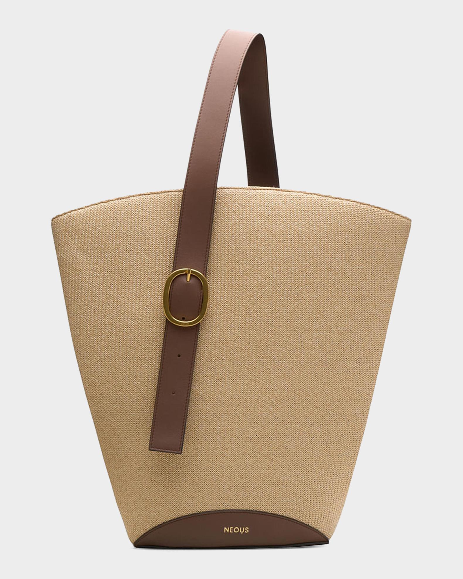 Neous Apehli Raffia-Leather Tote Bag | Neiman Marcus