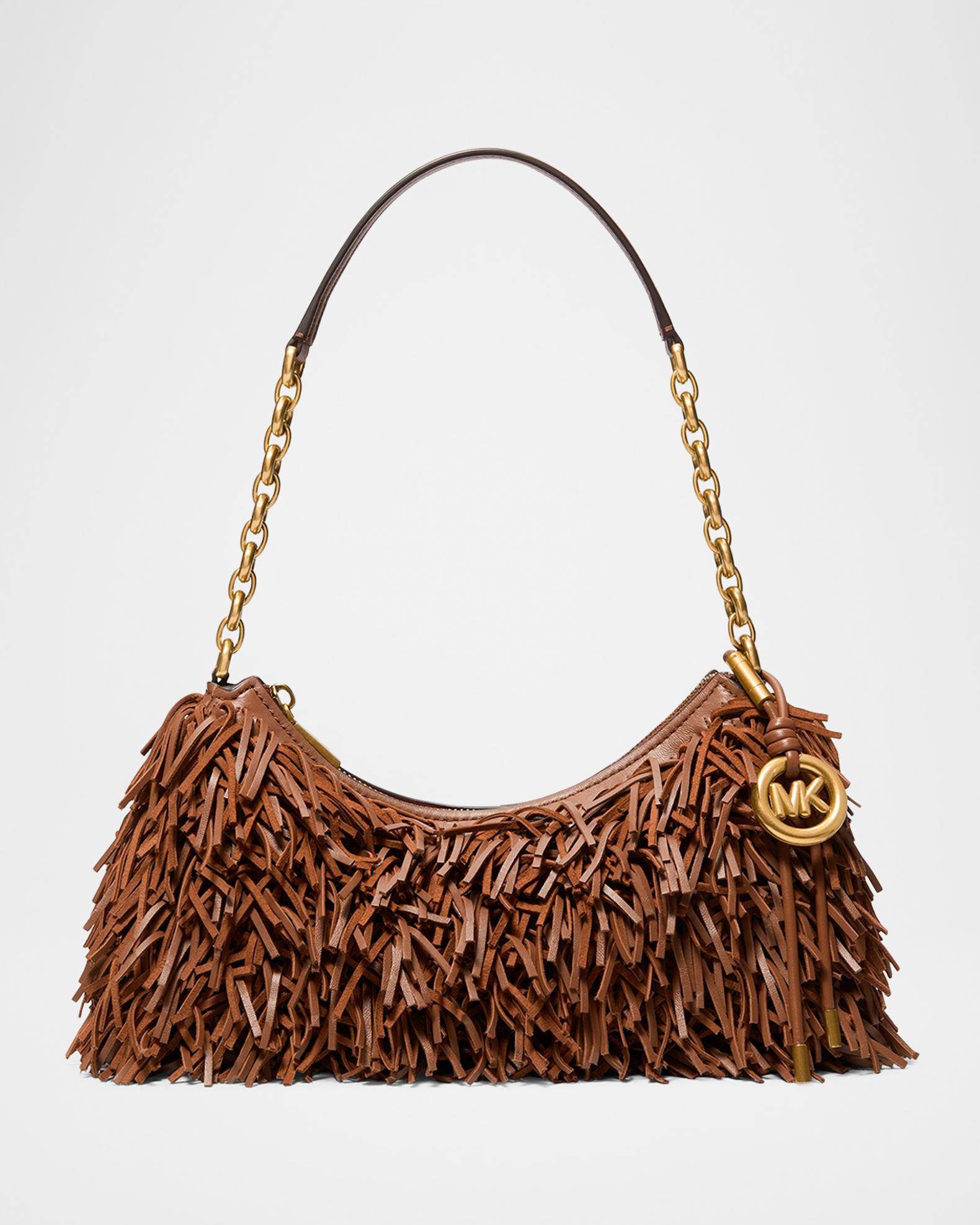 MICHAEL Michael Kors Nolita Medium Fringed Leather Shoulder Bag