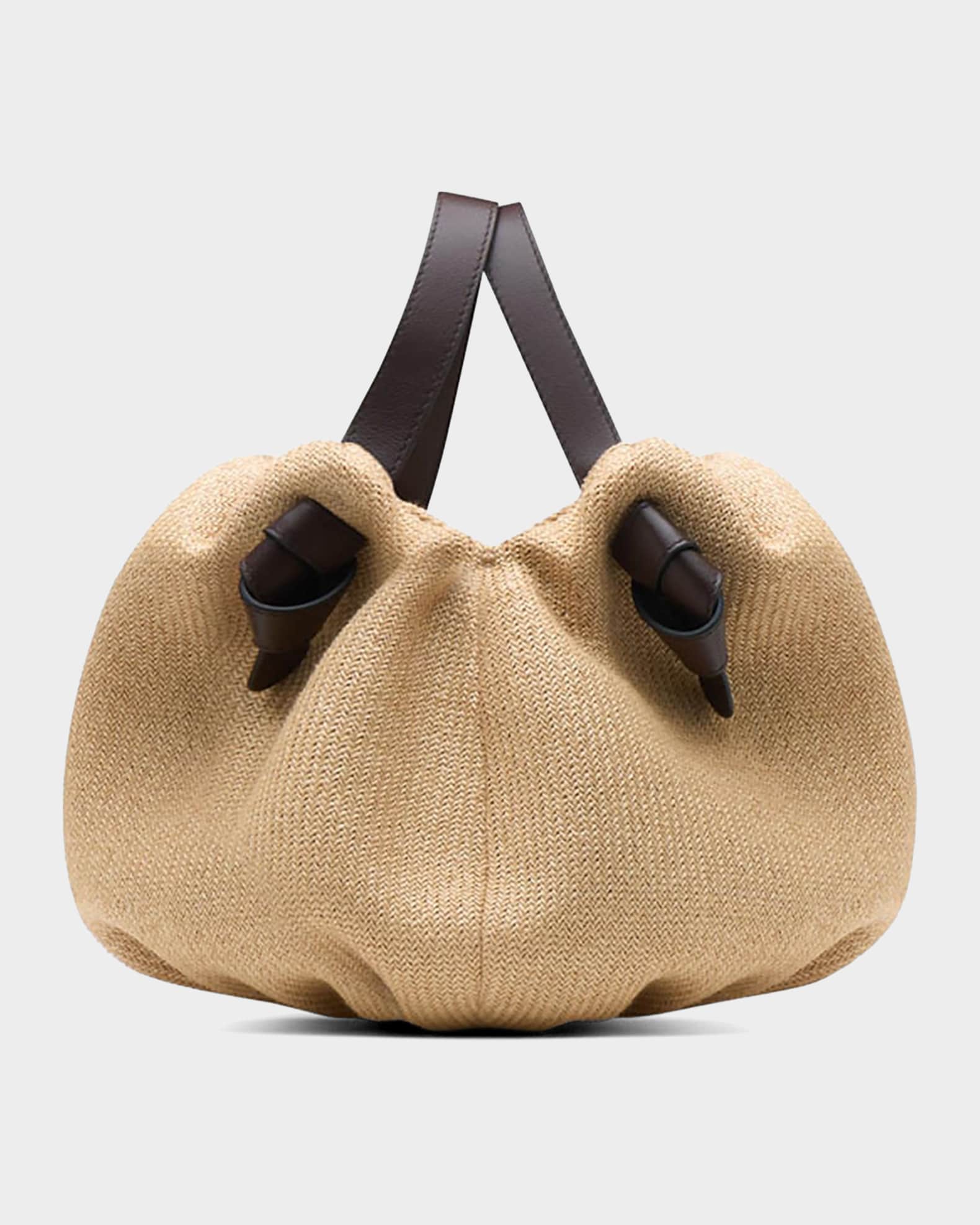 Neous Taurus 2.0 Raffia-Leather Top Handle Bag | Neiman Marcus