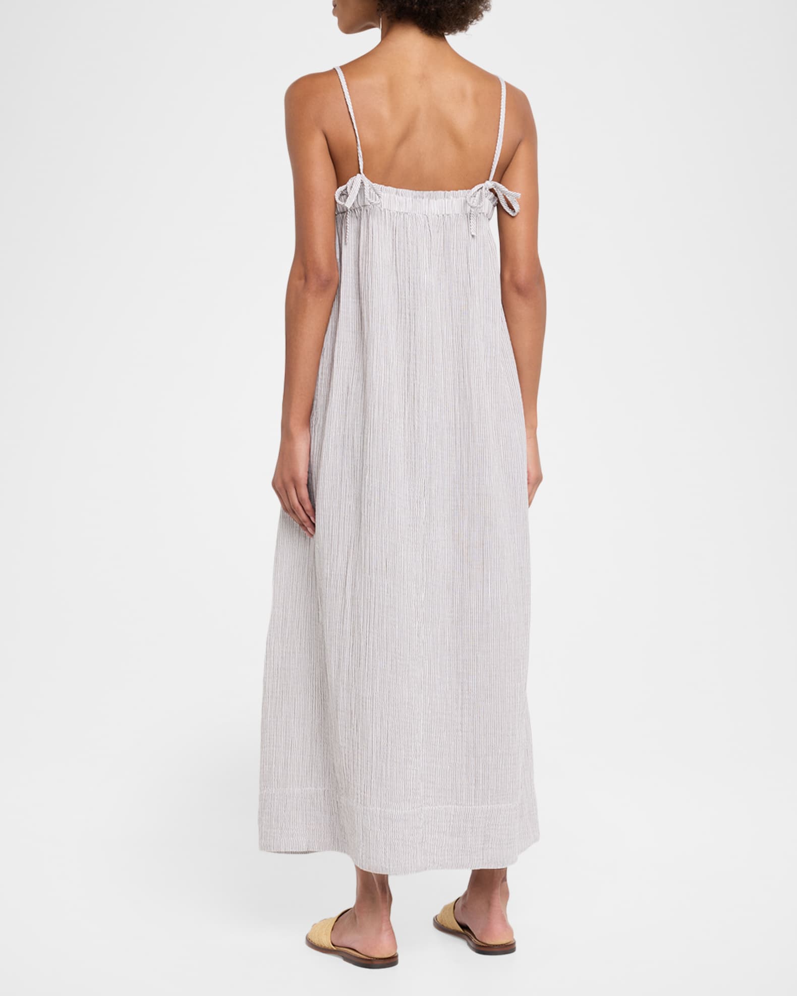 gauzy cotton dress Sleeveless double gauze button up dress ELOISE  OffOn