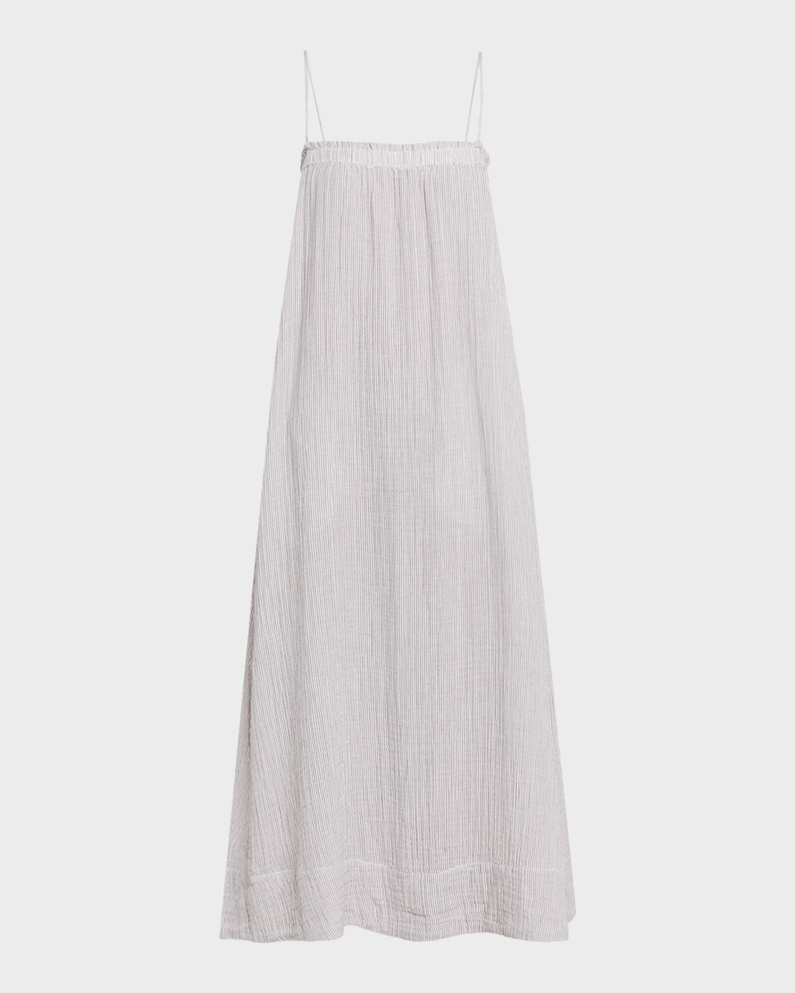 Eileen Fisher Striped Gauzy Organic Cotton Trapeze Maxi Dress