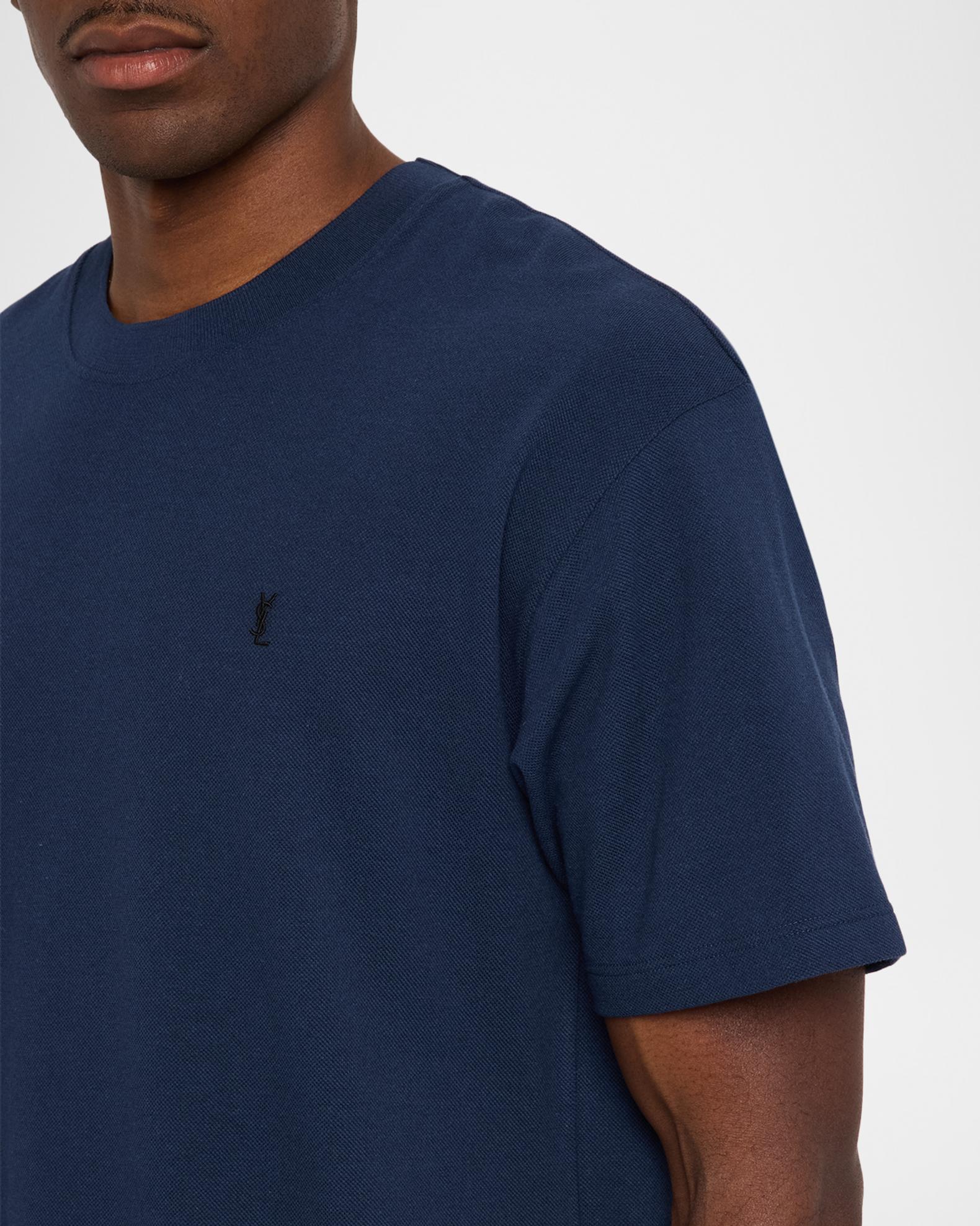 Saint Laurent Men's Embroidered Cassandre Logo T Shirt | Neiman Marcus
