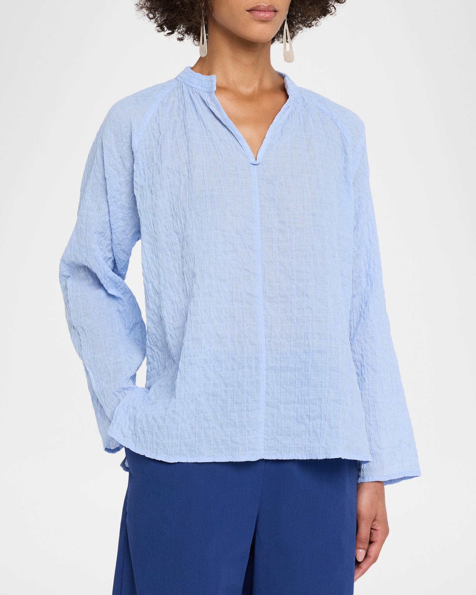 Eileen Fisher Puckery Raglan-Sleeve Top | Neiman Marcus