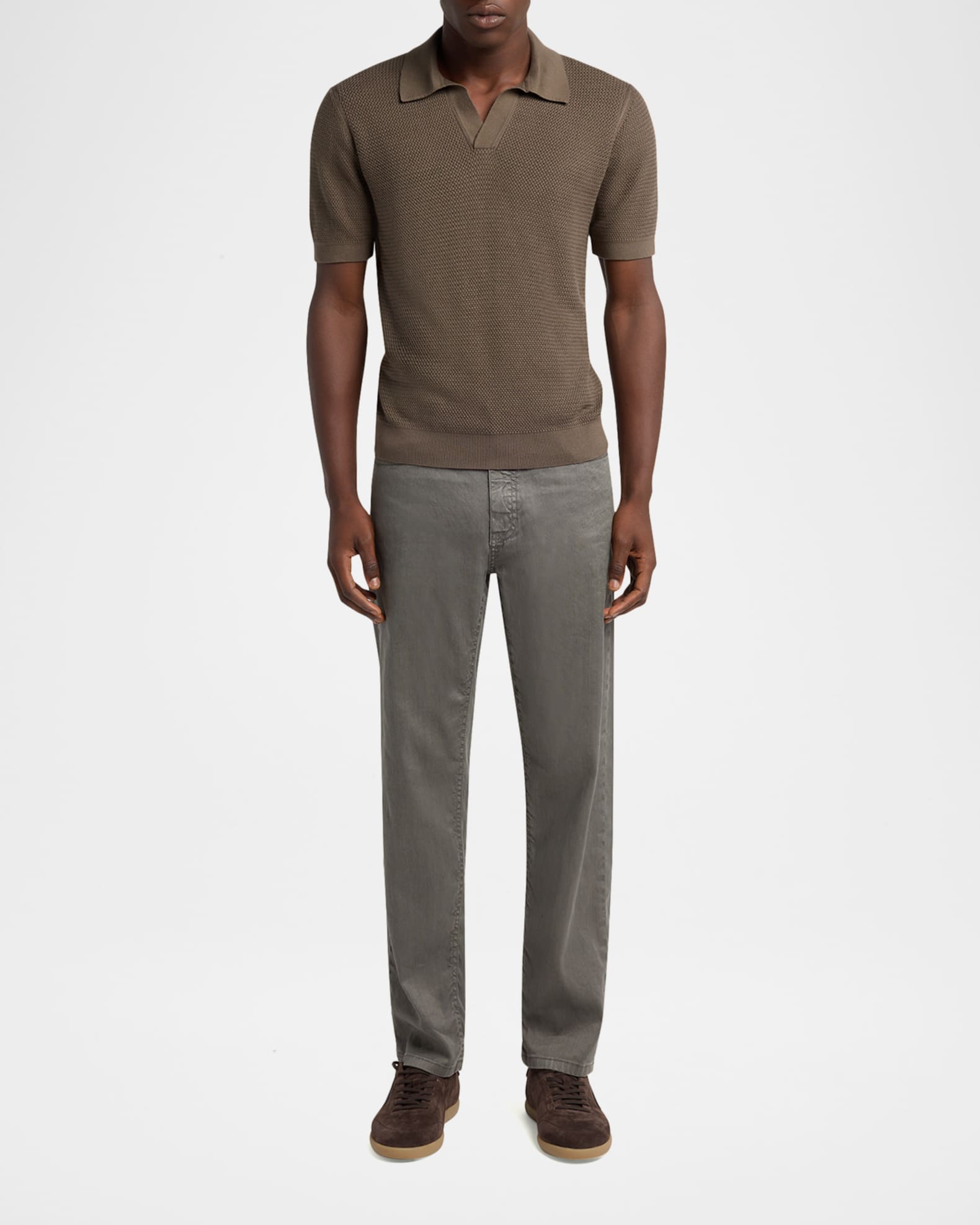 Ermenegildo Zegna COUTURE カシミヤ シルク ニットポロ ZEGNA Men's Cashmere-Silk Turtleneck Sweater | Neiman Marcus