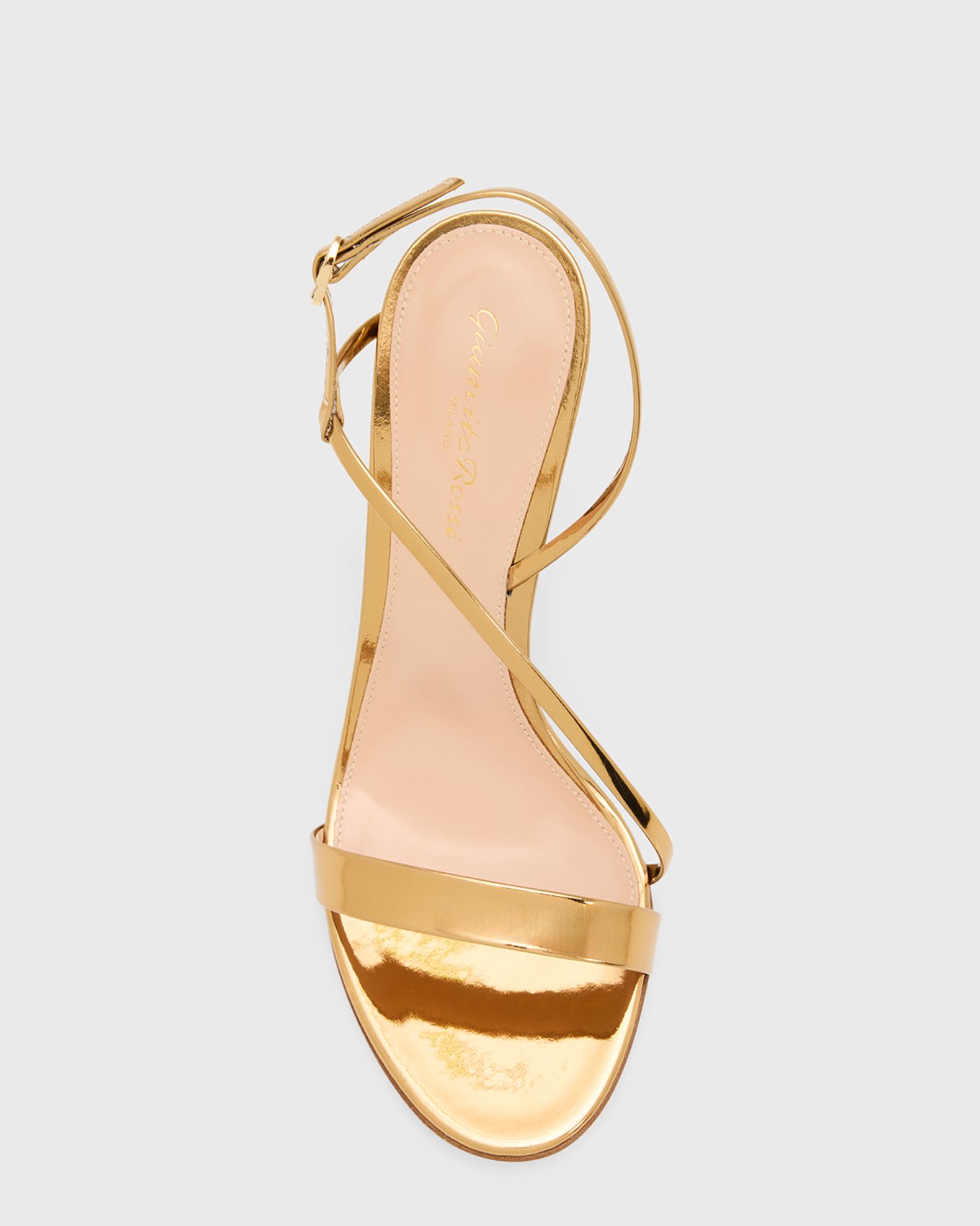 Gianvito Rossi 95mm Manhattan Metallic Leather Sandals | Neiman Marcus
