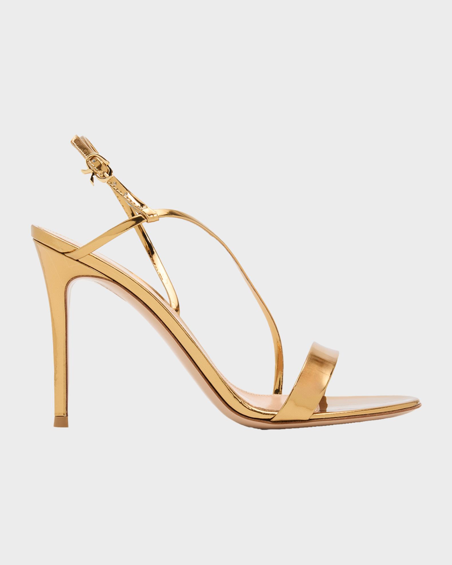 Gianvito Rossi 95mm Manhattan Metallic Leather Sandals | Neiman Marcus