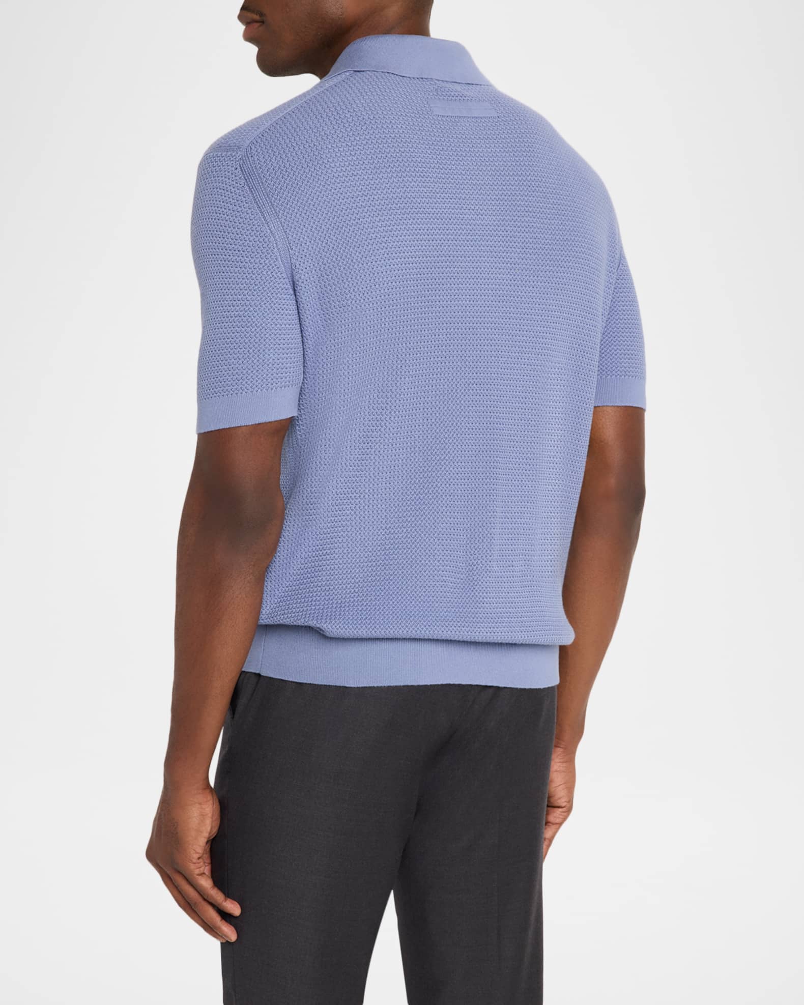 ZEGNA Men's Premium Cotton Knit Johnny-Collar Polo Shirt | Neiman