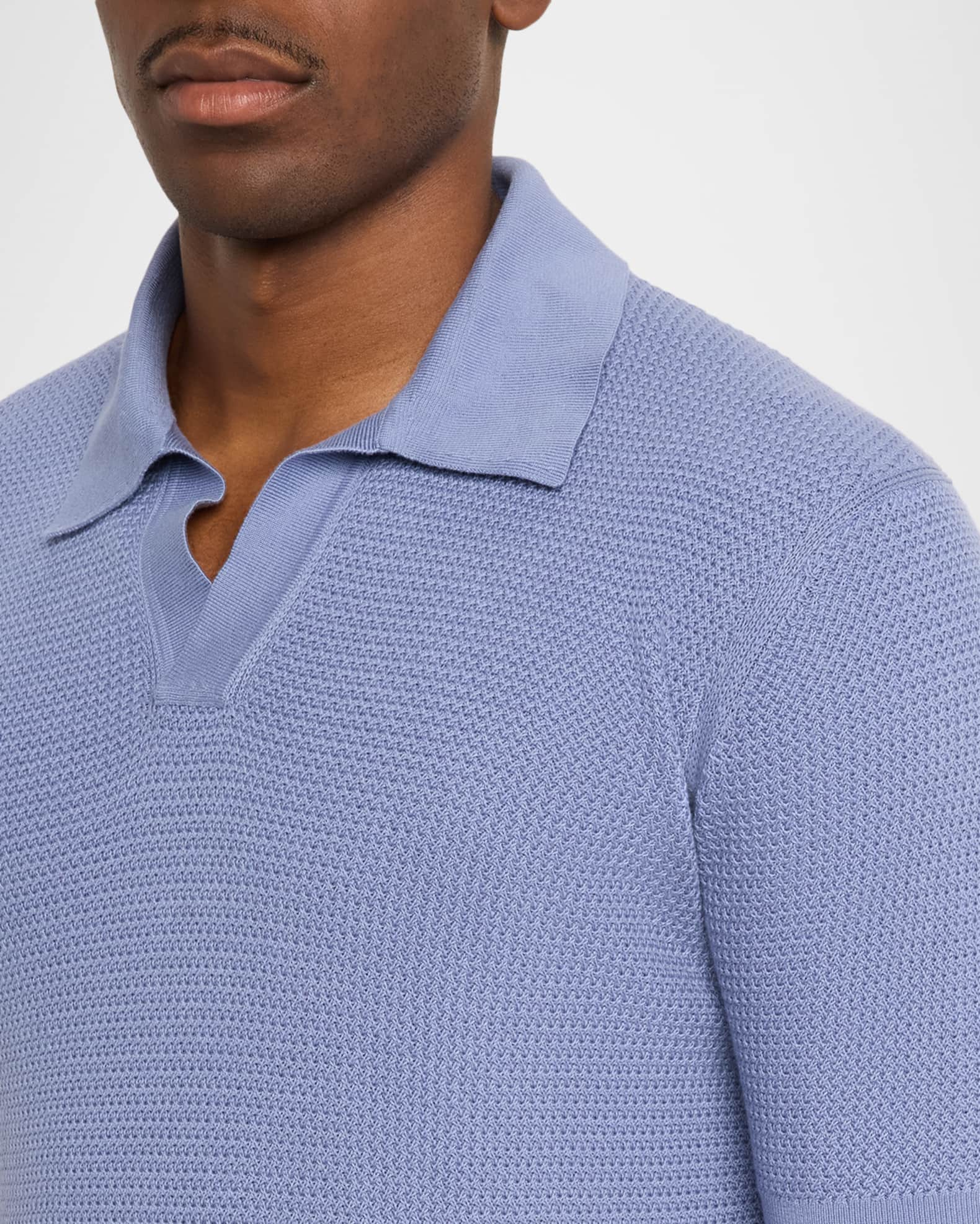 ZEGNA Men's Premium Cotton Knit Johnny-Collar Polo Shirt | Neiman
