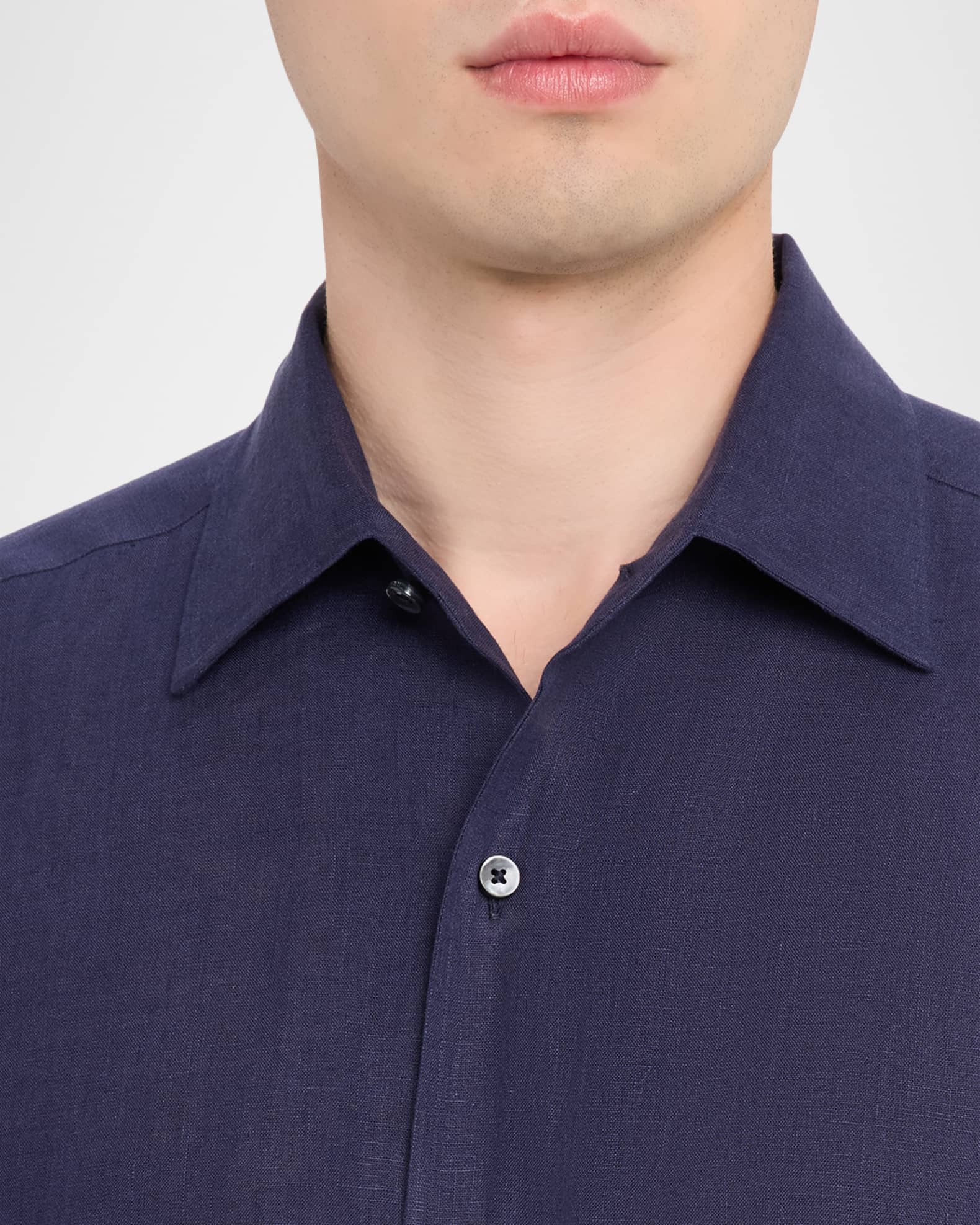 ZEGNA Men's Oasi Lino Linen Button-Down Shirt | Neiman Marcus