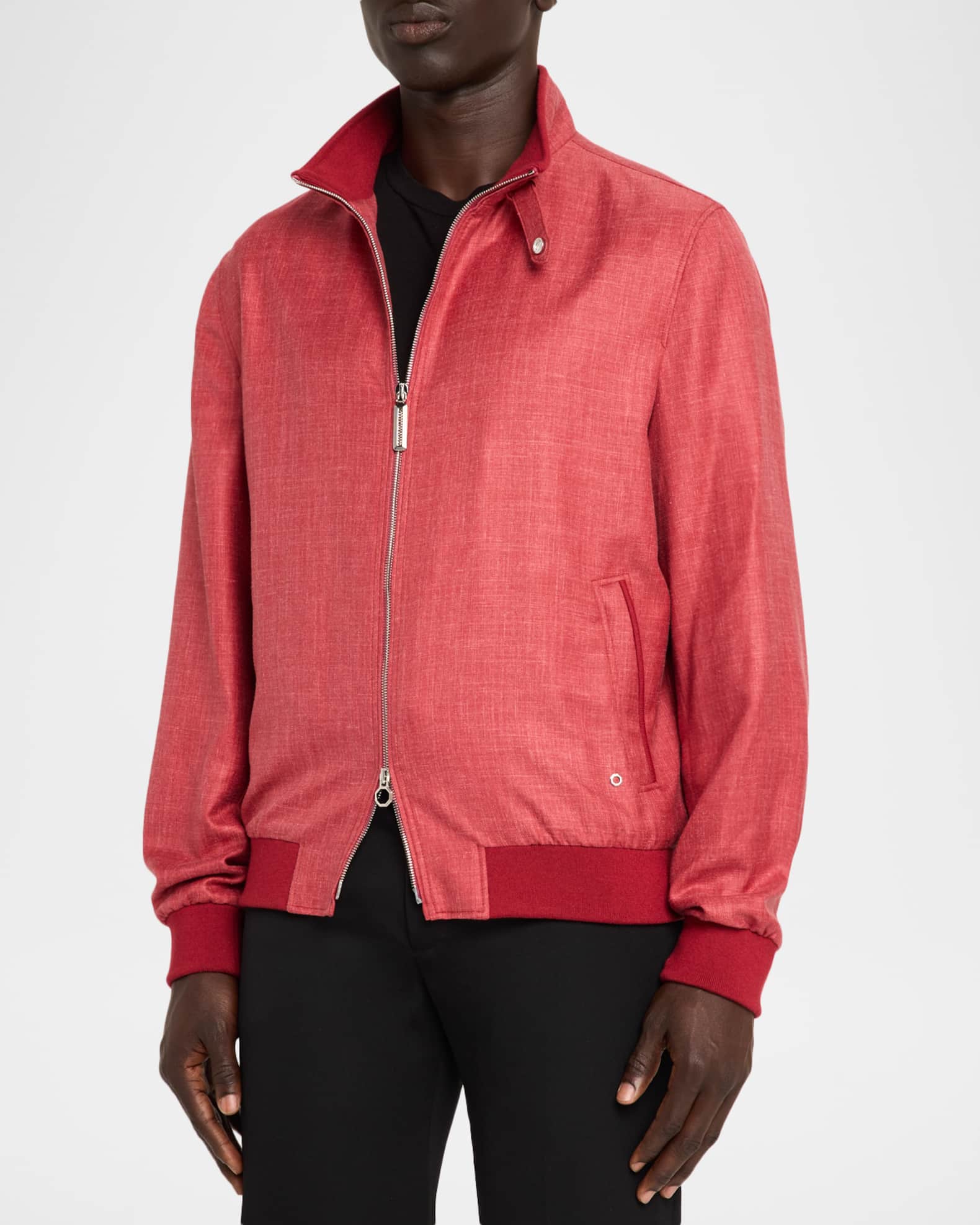 Stefano Ricci Men's Textured Linen-Blend Jacket | Neiman Marcus