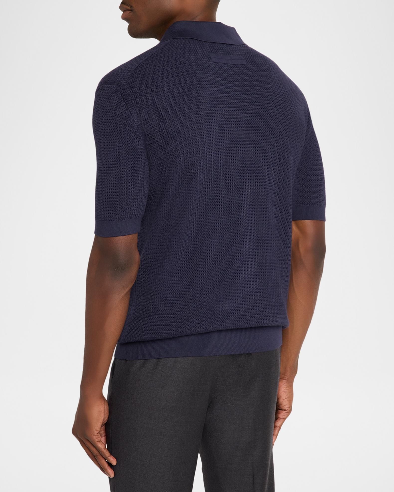 ZEGNA Men's Premium Cotton Knit Johnny-Collar Polo Shirt | Neiman