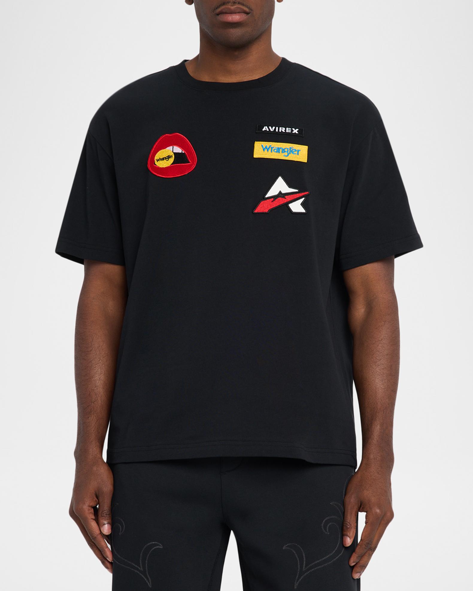 AVIREX x Wrangle Men's Multi-Patch Crewneck T-Shirt | Neiman Marcus