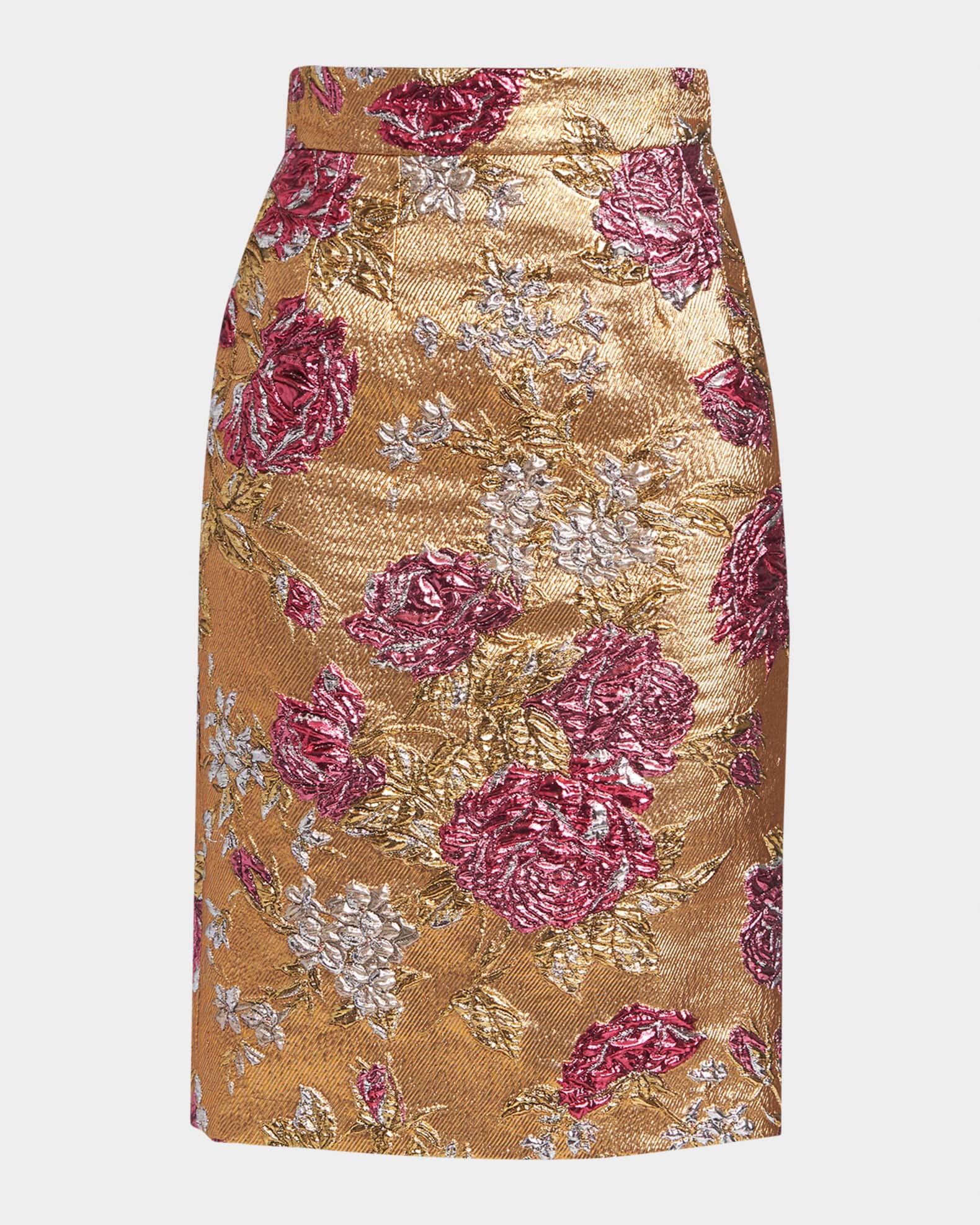 Dolce&Gabbana Metallic Floral Brocade Knee-Length skirt | Neiman