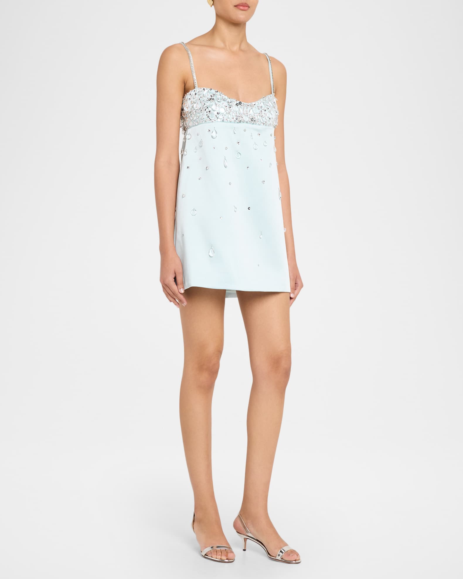 Retrofete Lorelai Embellished Satin Mini Dress | Neiman Marcus