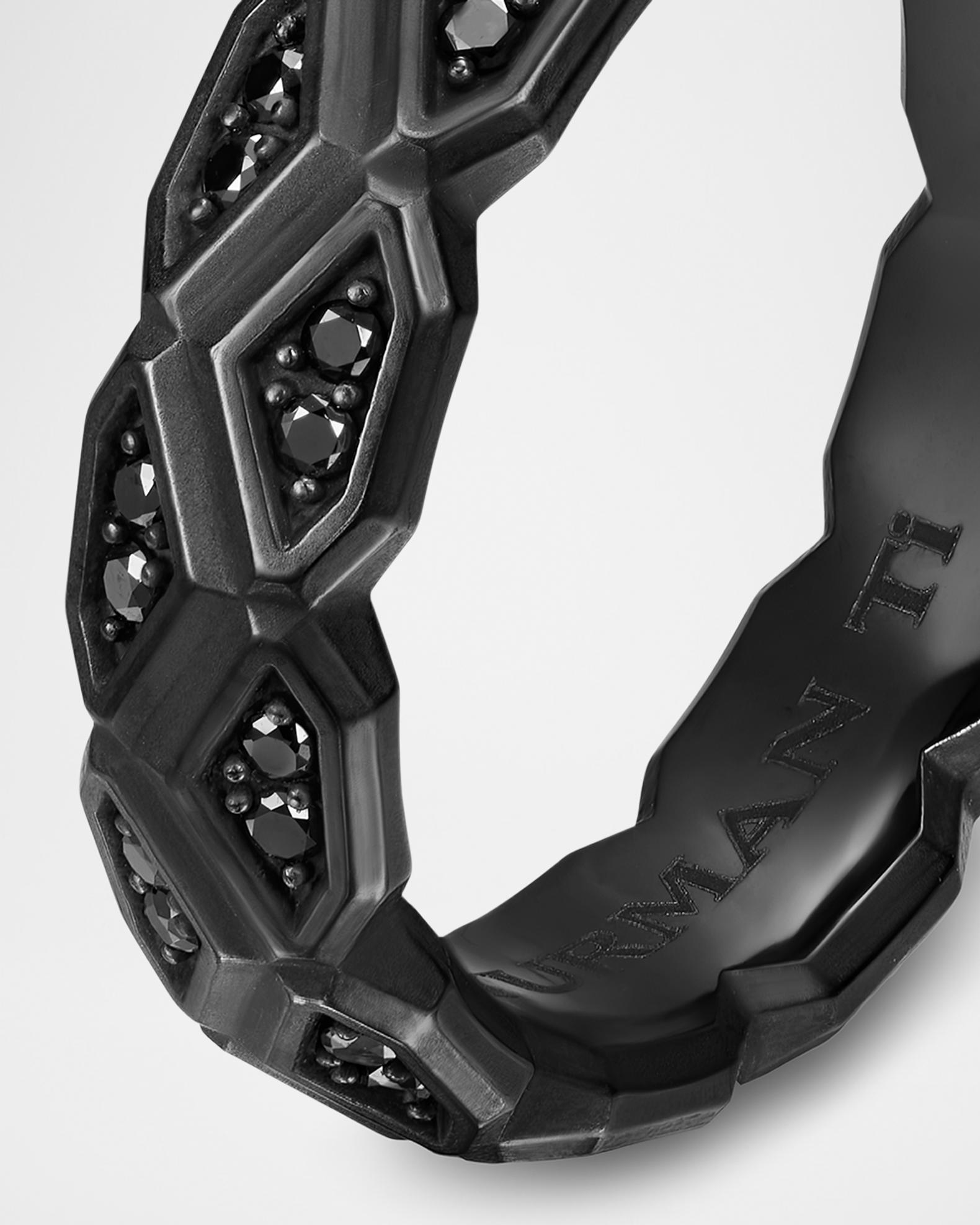 Men's Hex Band Ring in Black Titanium with Black Diamonds | Neiman Marcus