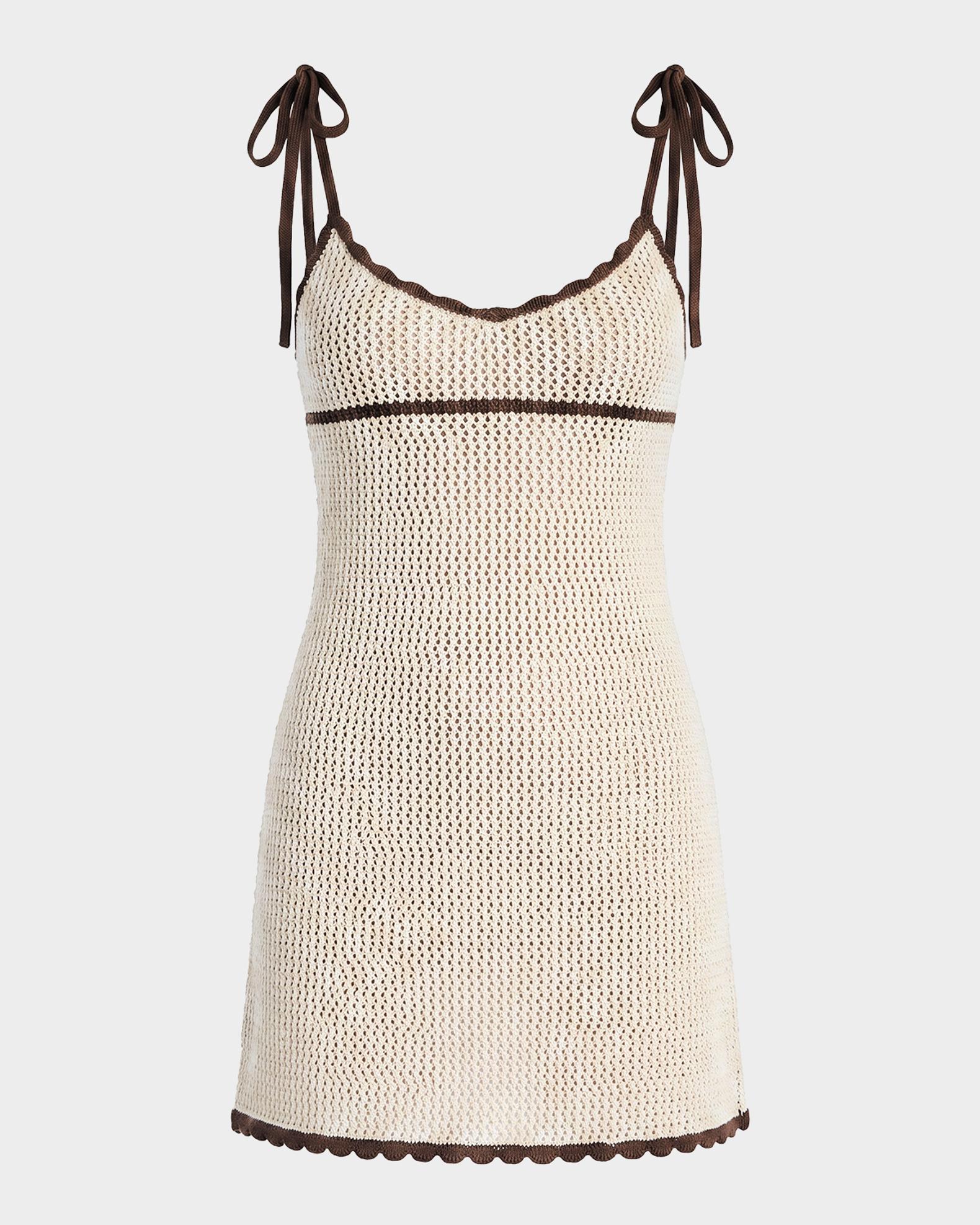 SEROYA Malkie Crochet Tie-Strap Mini Dress | Neiman Marcus