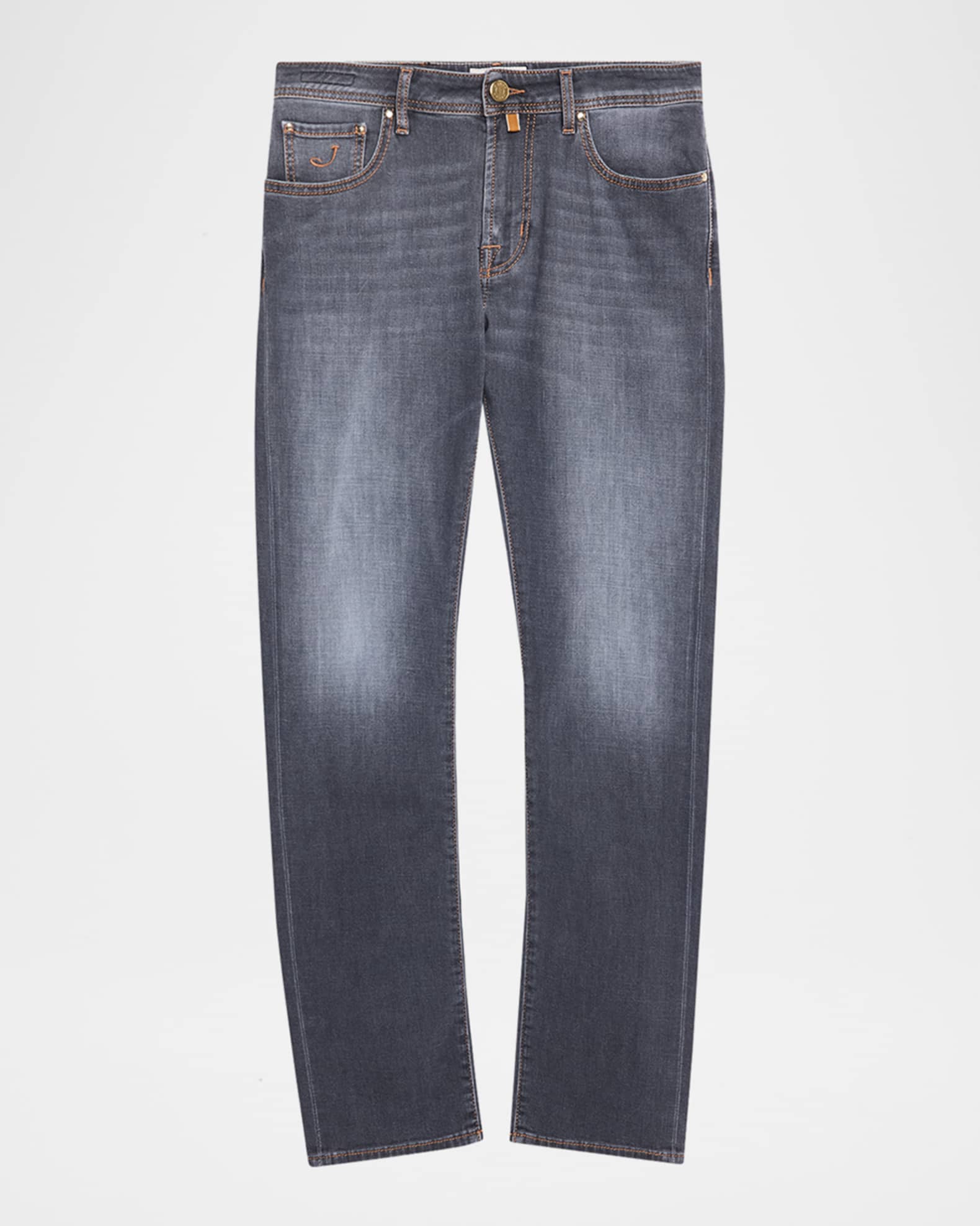Jacob Cohen Men's Slim Straight-Leg Washed Black Denim Jeans