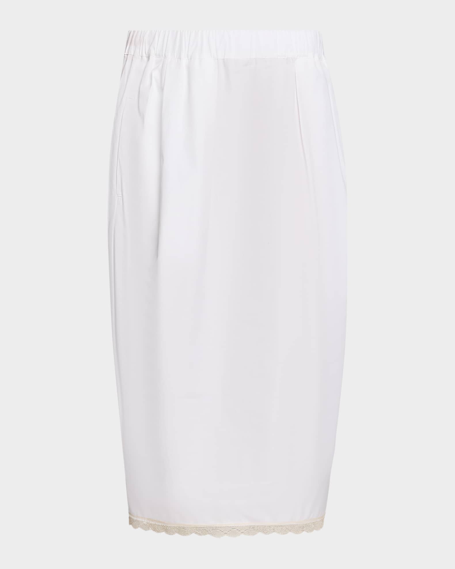 MARIA MCMANUS Lace-Trim Midi Tulip Skirt | Neiman Marcus