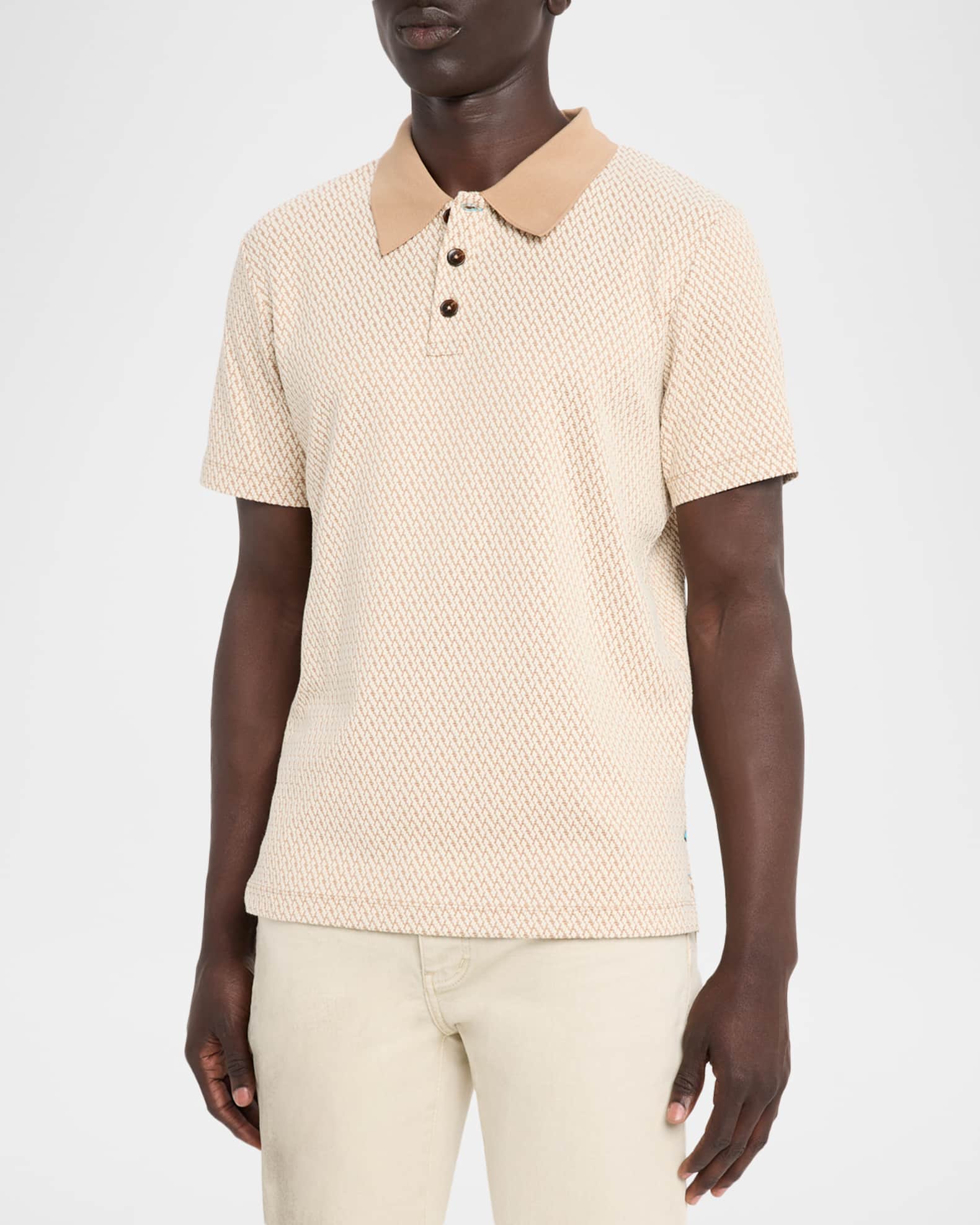 Scotch & Soda Men's Collared Short-Sleeve Jacquard Shirt | Neiman