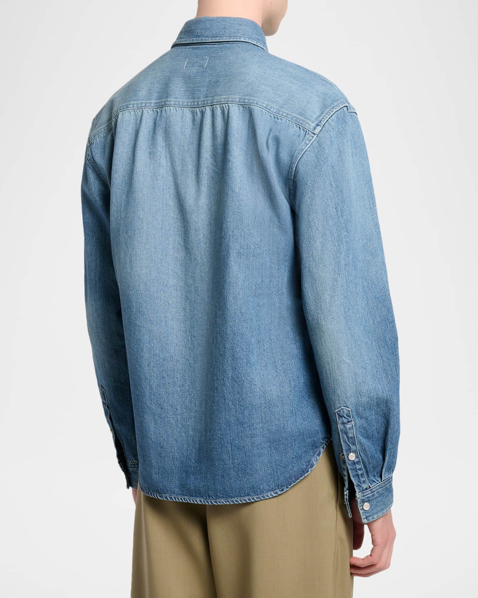 Saint Laurent Men's Colorado Embroidered Cassandre Snap-Front