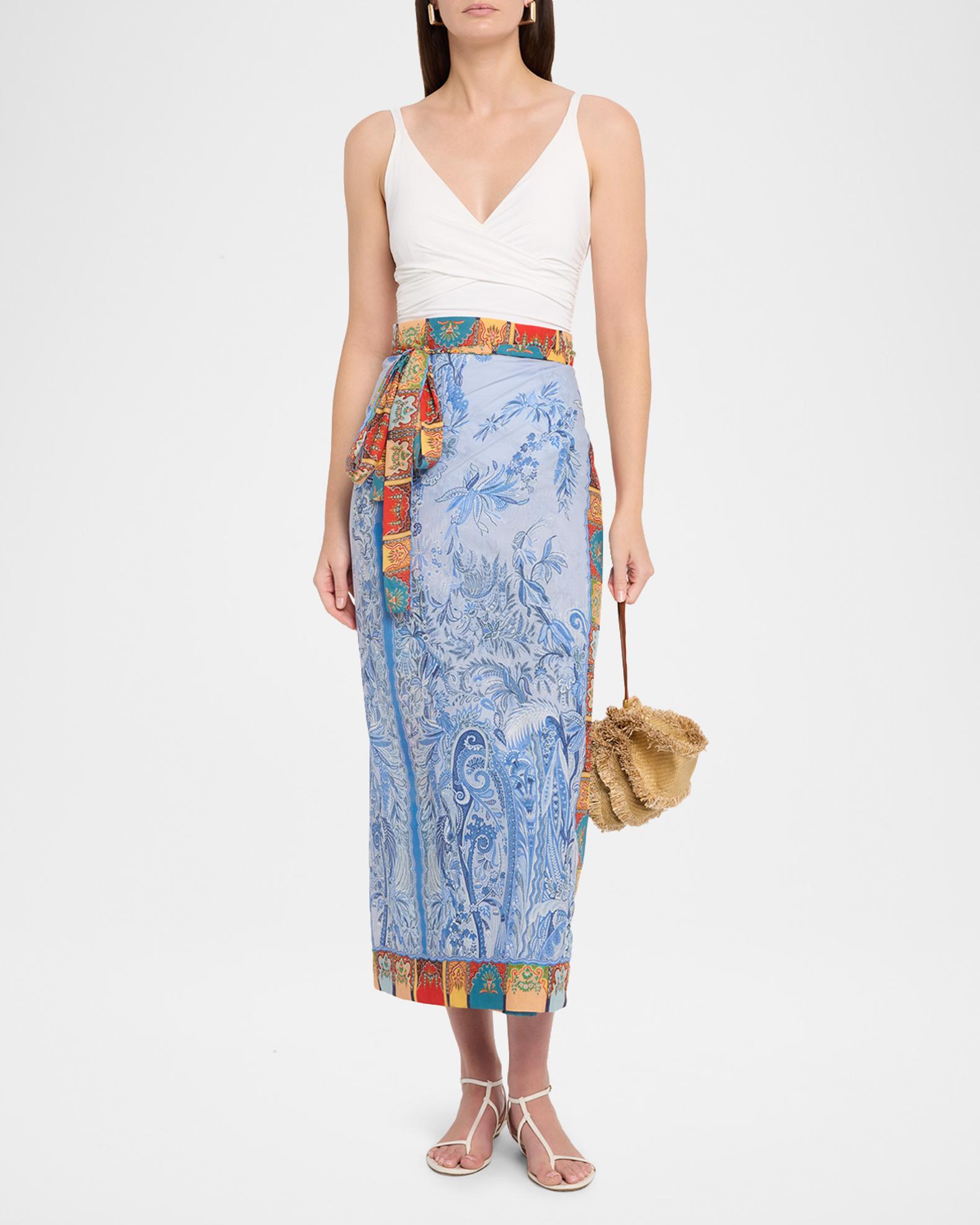 Etro Paisley Wrap Midi Skirt Coverup | Neiman Marcus