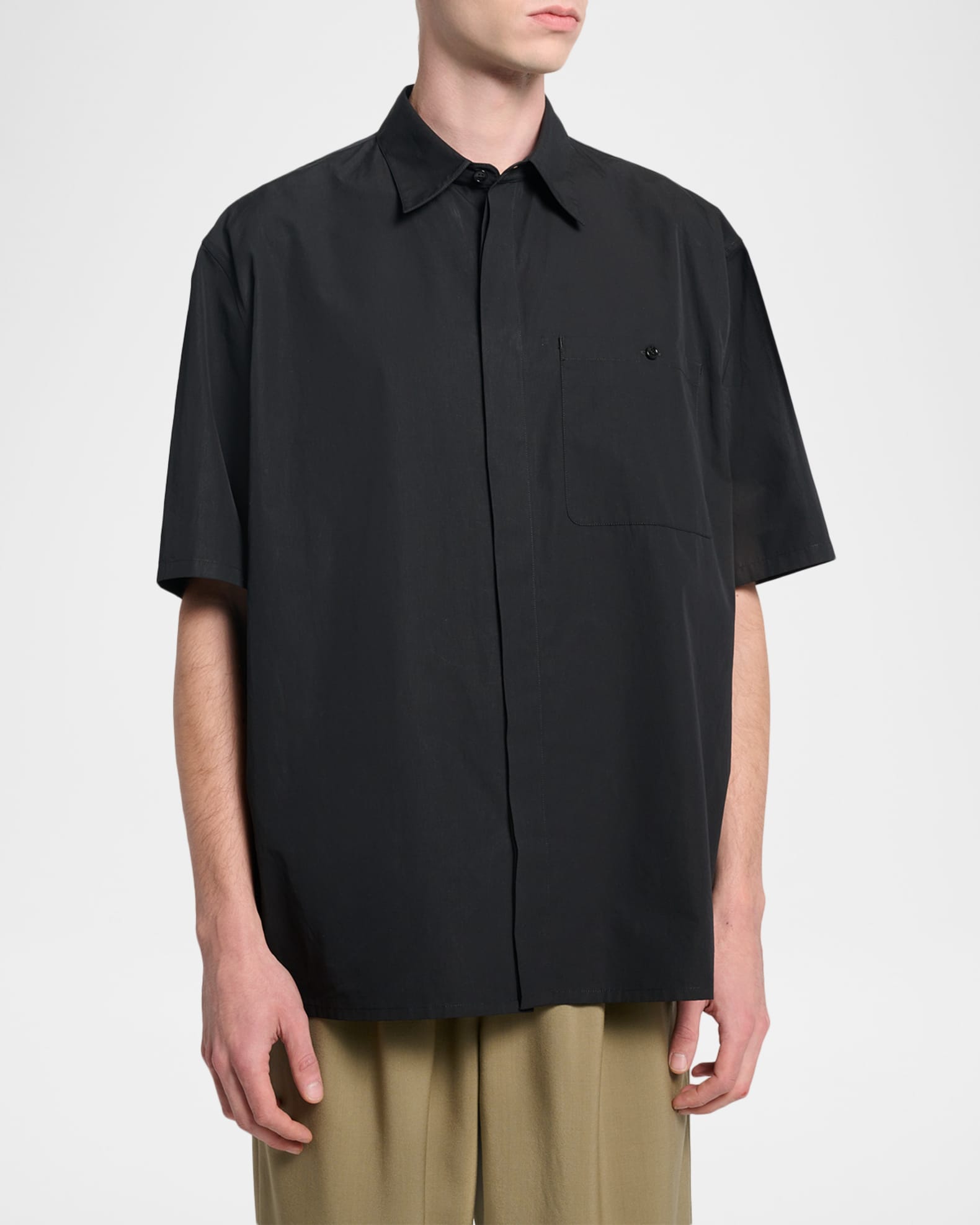 men's black dress shirt short sleeve Sanford Oxford Short Sleeve Shirt