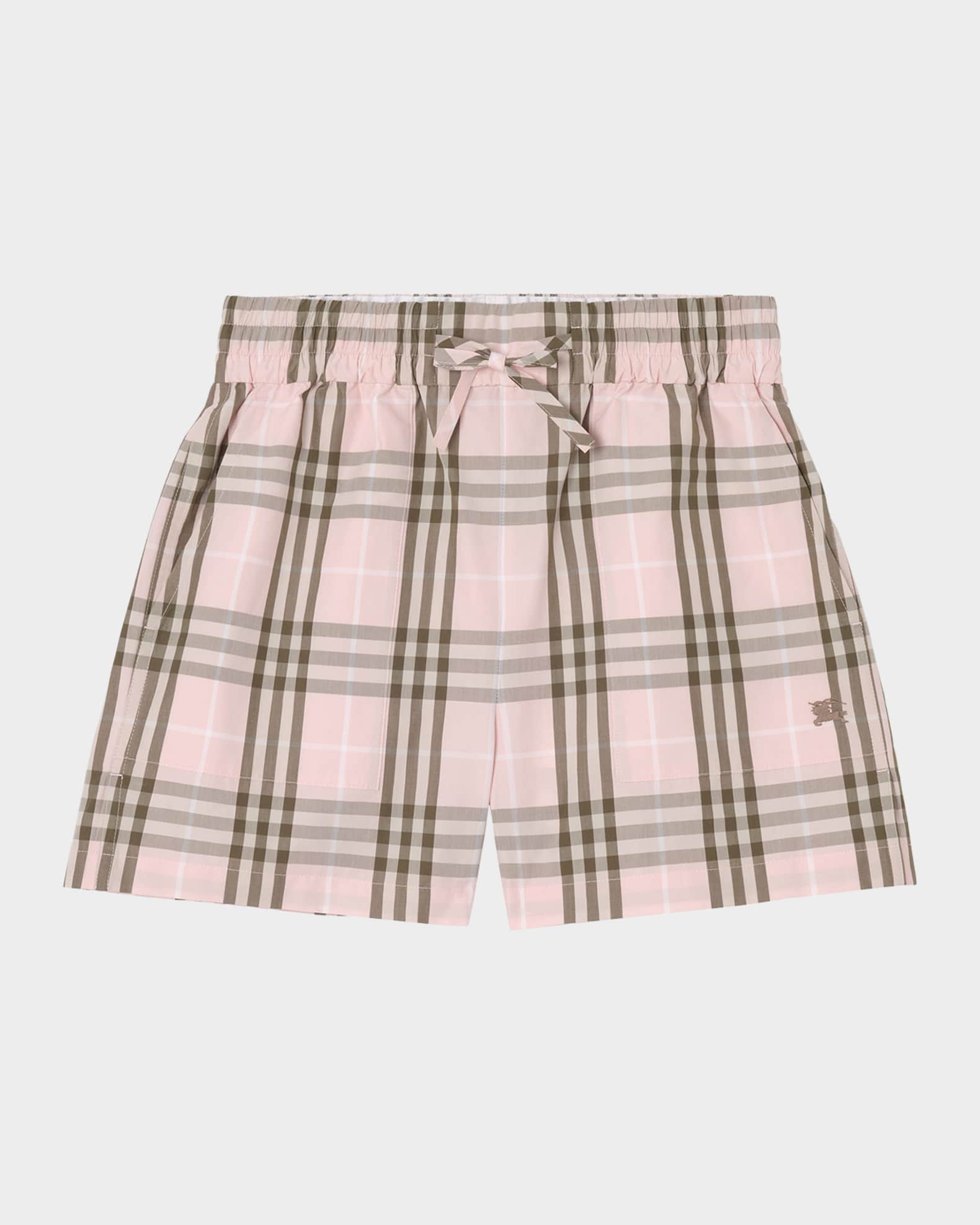 Burberry Evelyn Check Cotton Shorts | Neiman Marcus