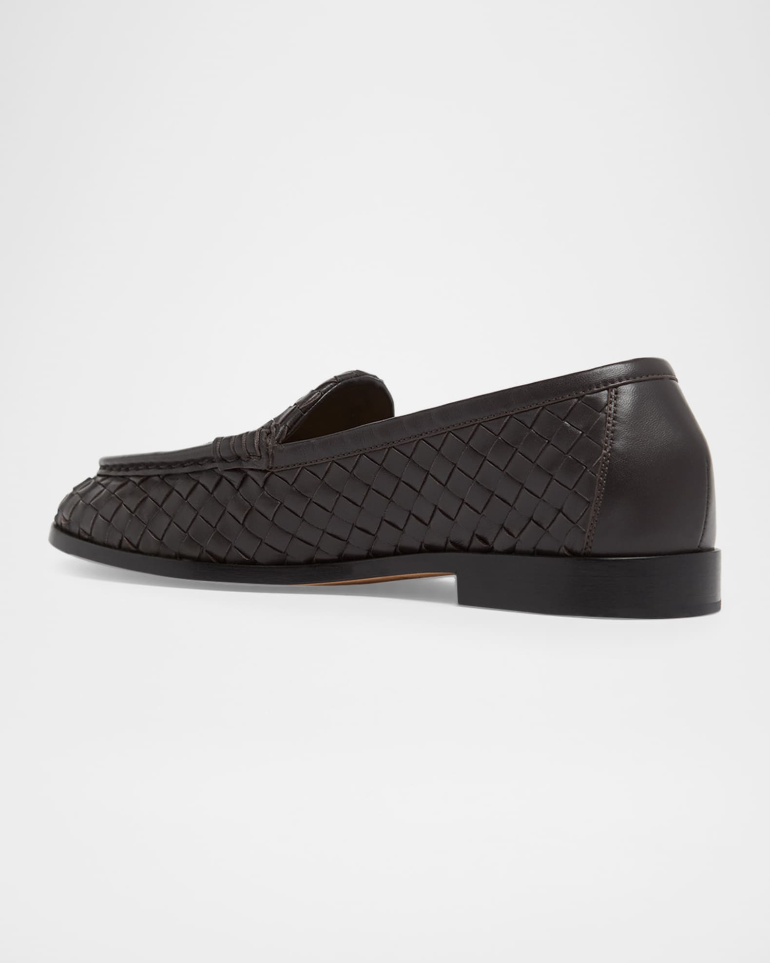 Bottega Veneta Men's Silenzio Intrecciato Napa Leather Loafers