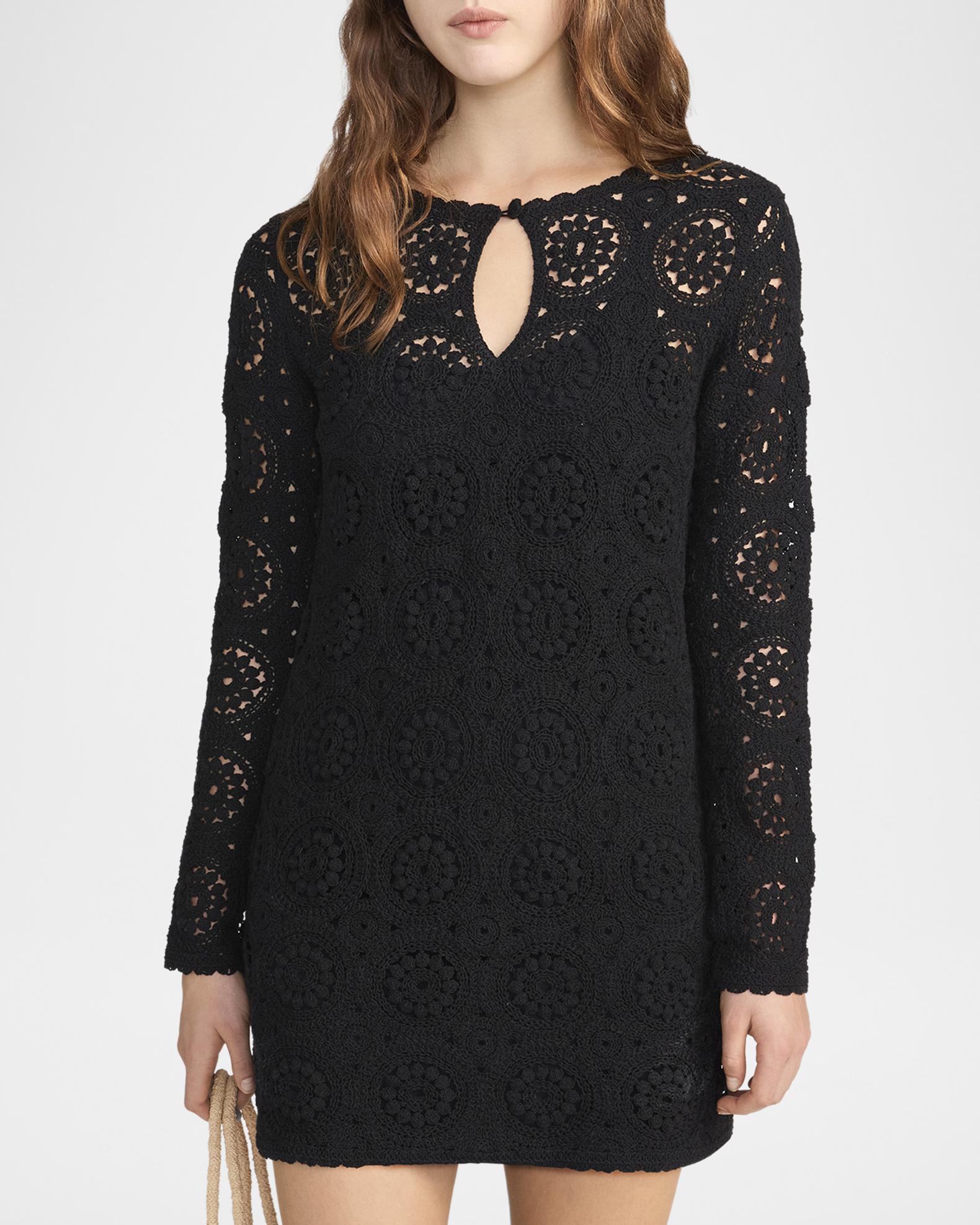 frame crochet shift dress FRAME Shift Dress in Ecru