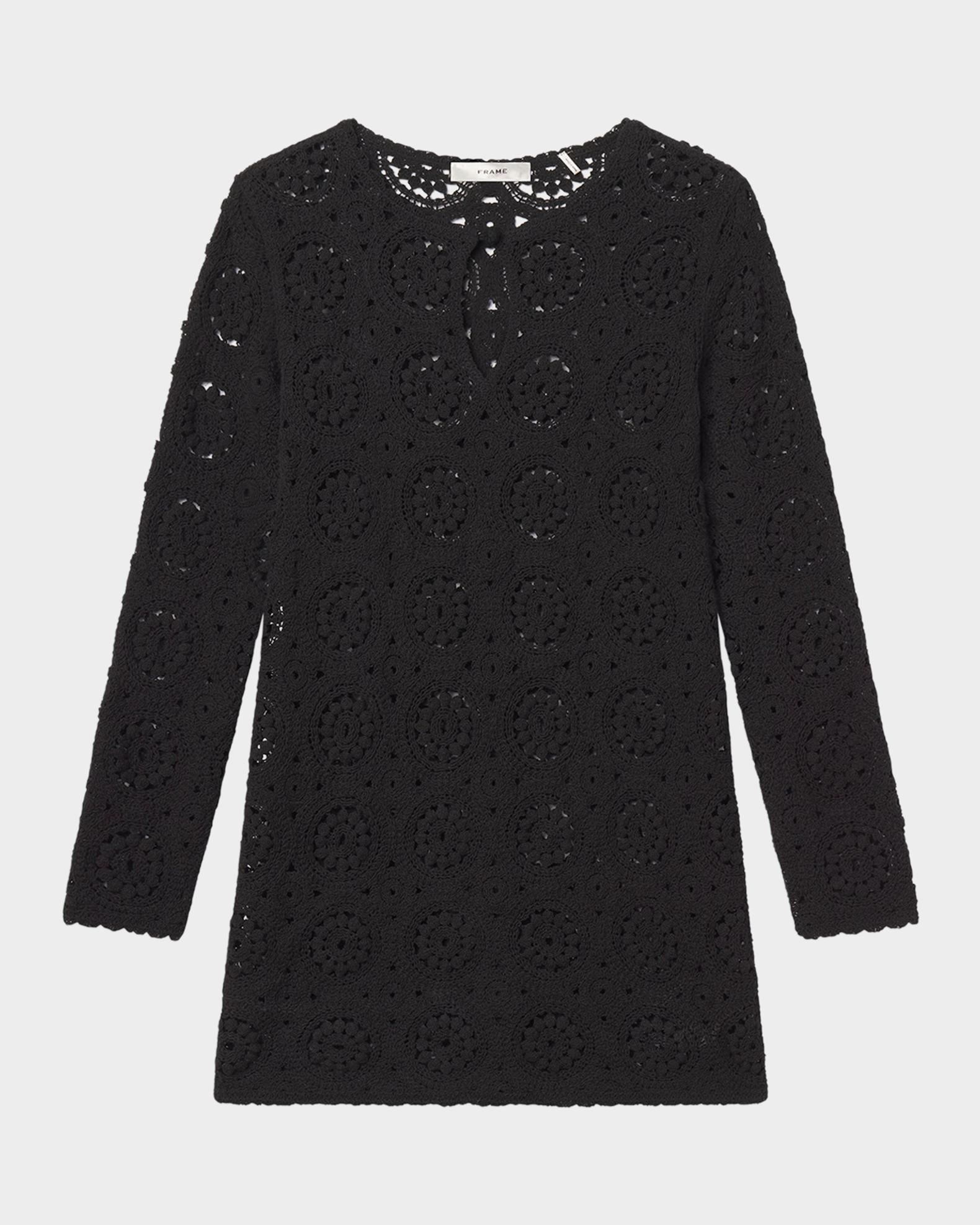 frame crochet shift dress FRAME Crochet Shift Dress in Ecru - WS24KDR008-ECRU