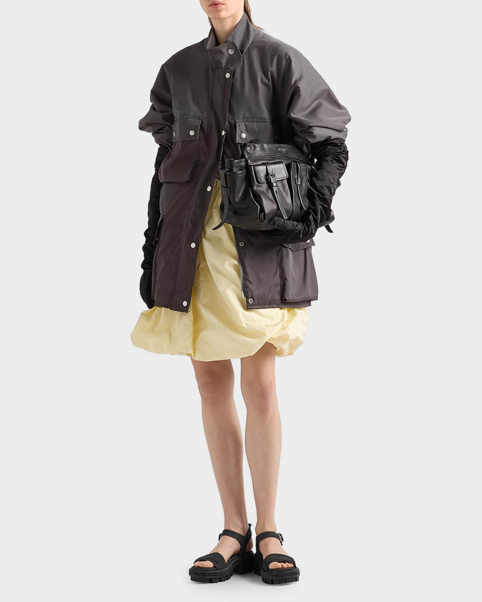Prada Washed Re-Nylon Rain Jacket | Neiman Marcus