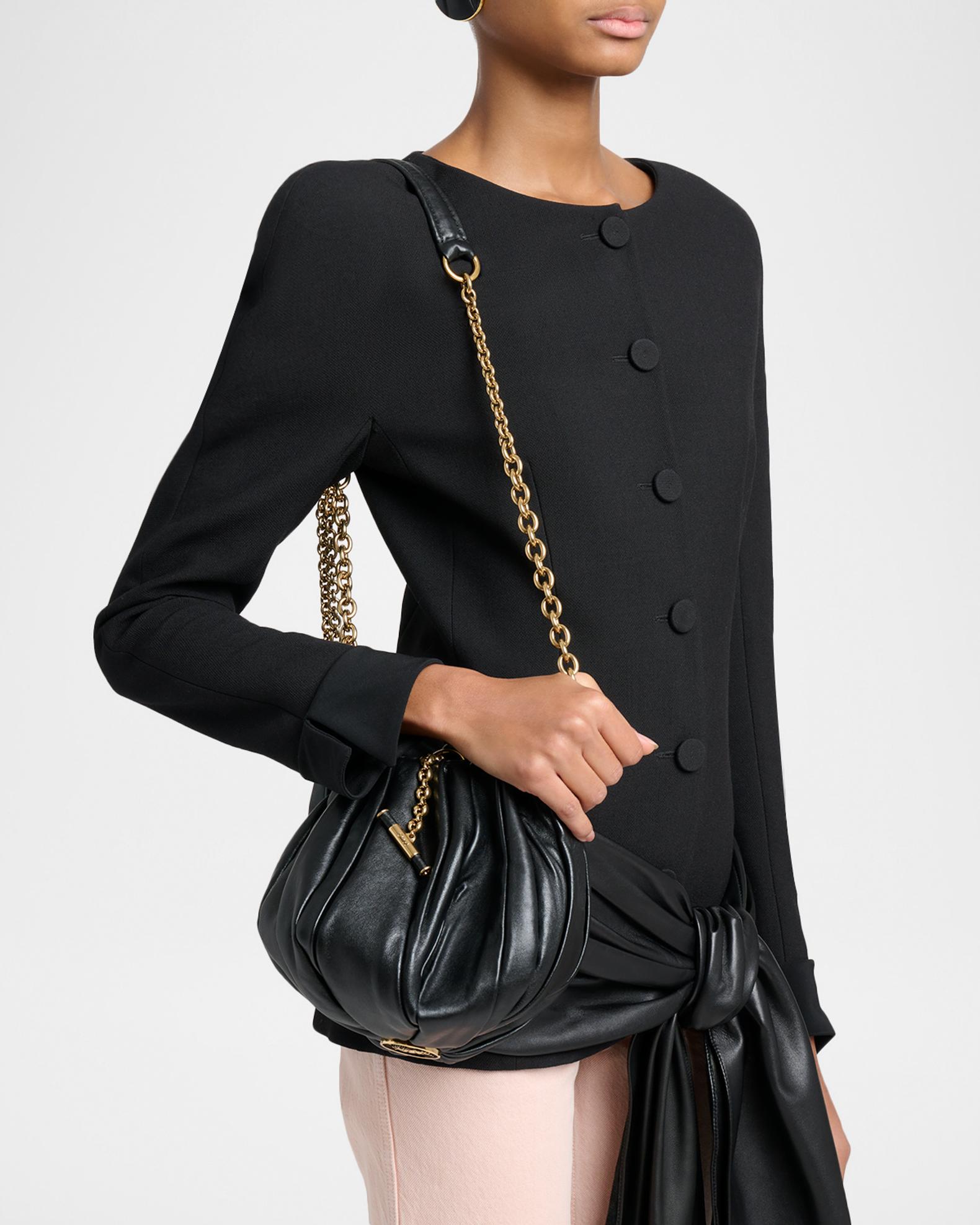Chloe Plisse Gathered Leather Shoulder Bag | Neiman Marcus