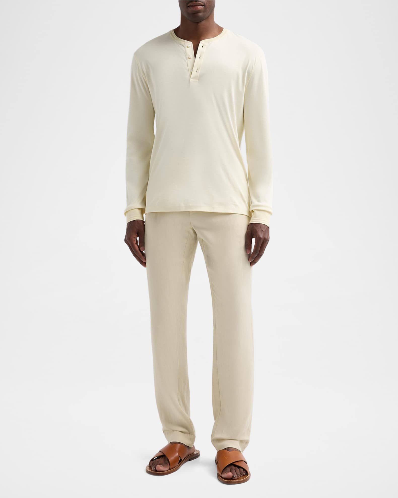 Polo Ralph Lauren Men's Drawstring Silk-Linen Pants | Neiman Marcus