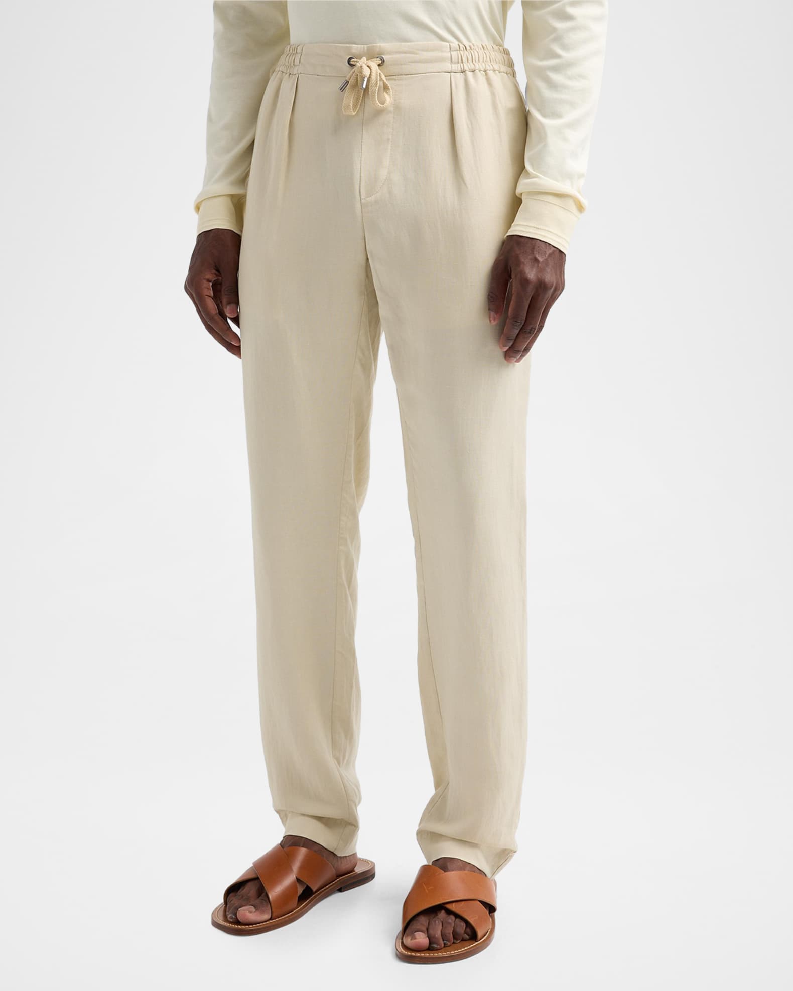 Polo Ralph Lauren Men's Drawstring Silk-Linen Pants | Neiman Marcus