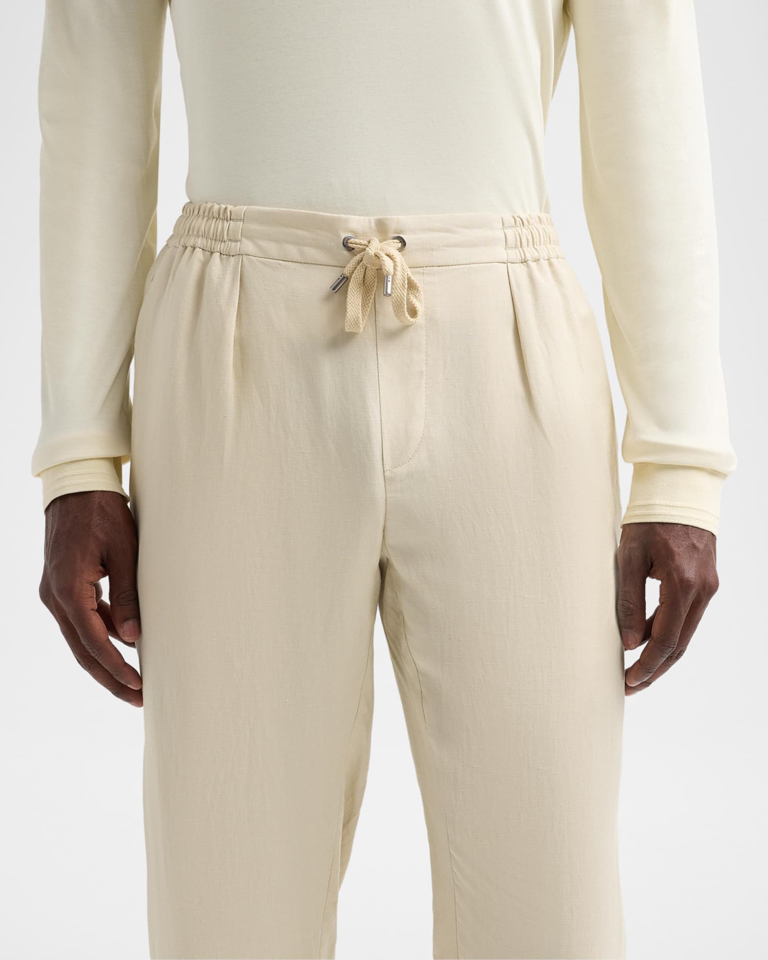 Polo Ralph Lauren Men's Drawstring Silk-Linen Pants | Neiman Marcus