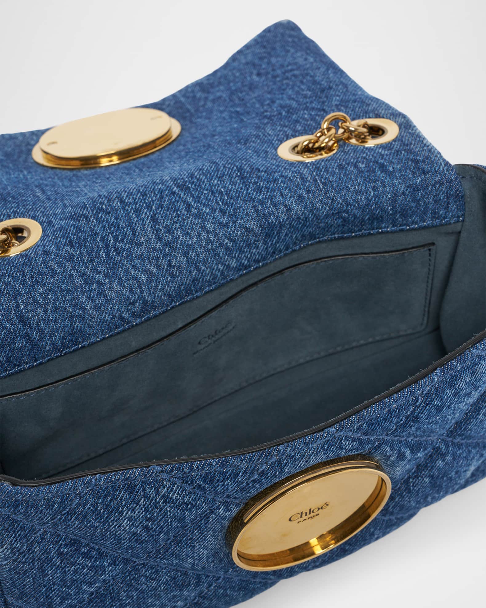 Chloe Heritage Denim Shoulder Bag | Neiman Marcus