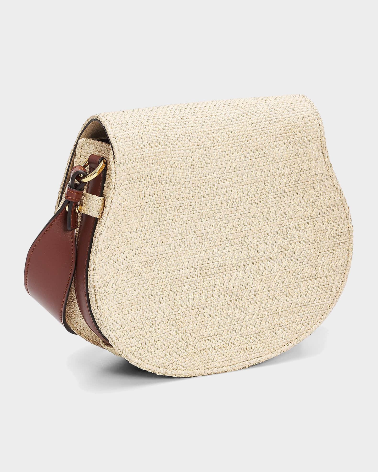 Chloe Marcie Raffia Saddle Crossbody Bag | Neiman Marcus