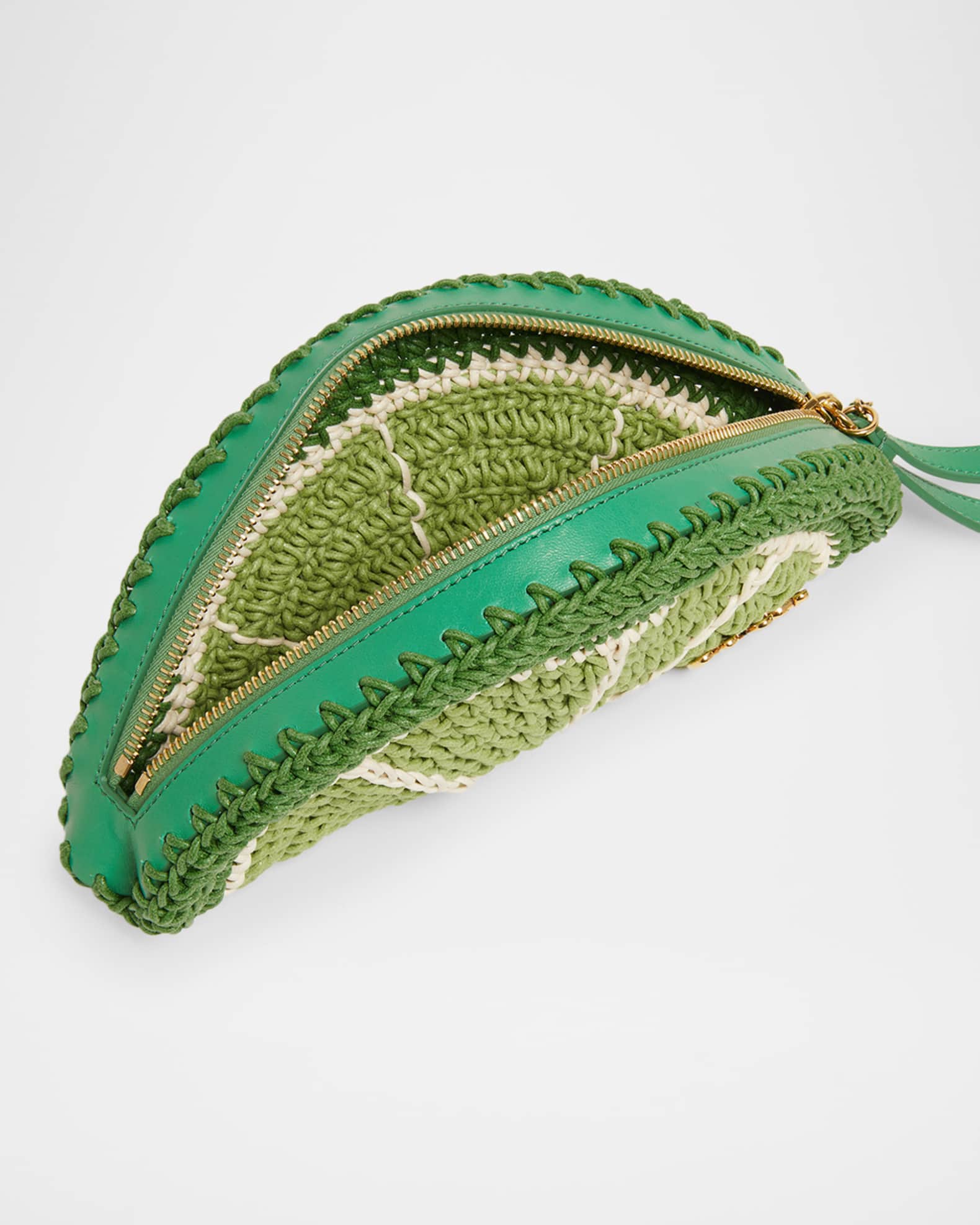 Chloe Tropicus Lime Slice Crochet Pouch Wristlet | Neiman Marcus