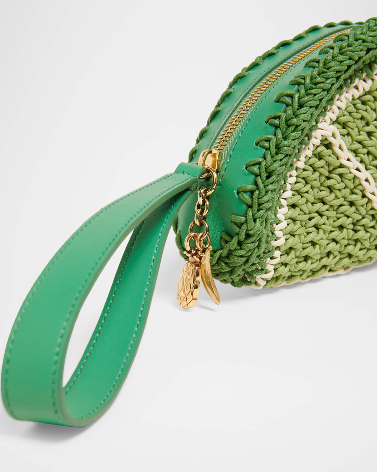 Chloe Tropicus Lime Slice Crochet Pouch Wristlet | Neiman Marcus