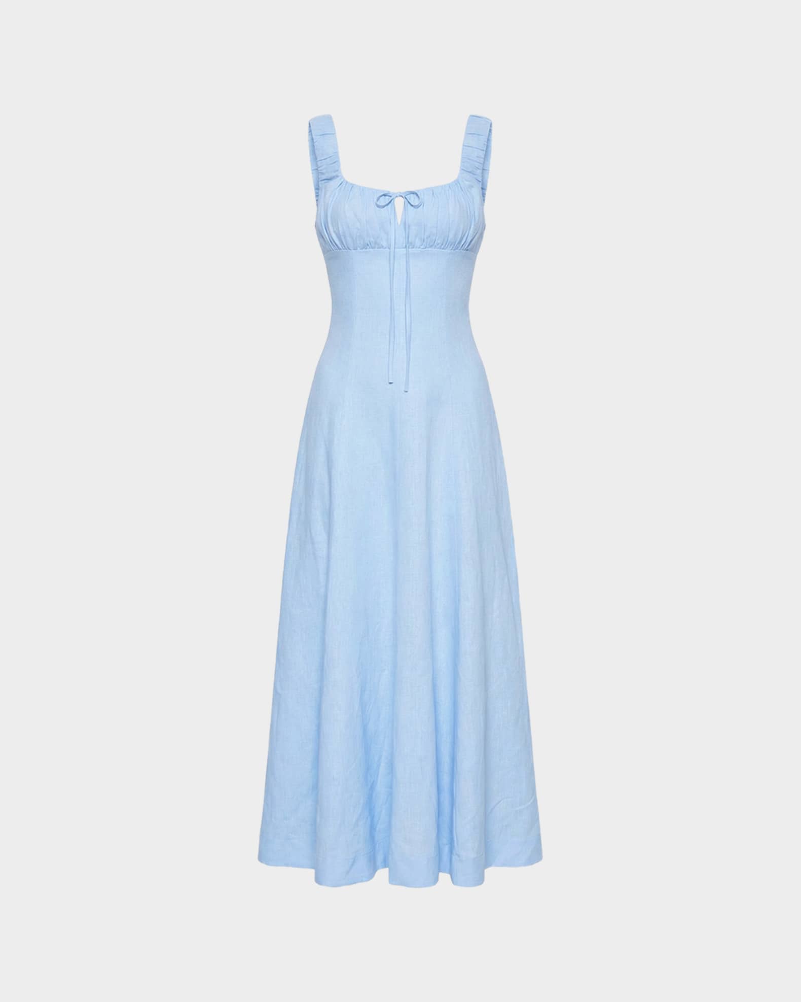 nicholas linen dress Nicholas the Label Women's Dina Ruched Linen Midi-Dress - Sky